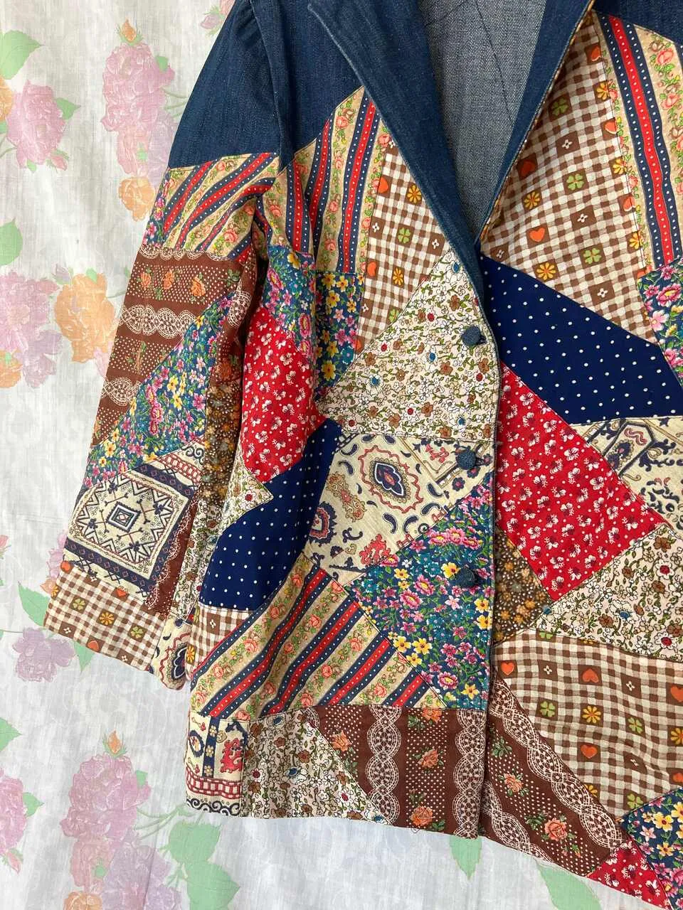 00's Patchwork Denim Blazer