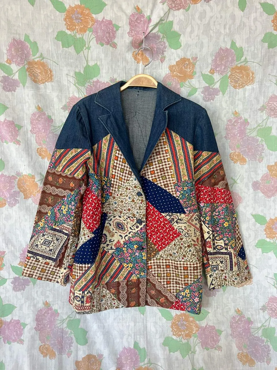 00's Patchwork Denim Blazer