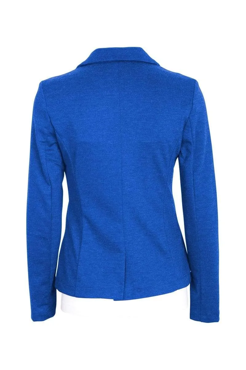 Auliné Collection Womens Office Work One Button Closure Long Sleeves Knit Blazer