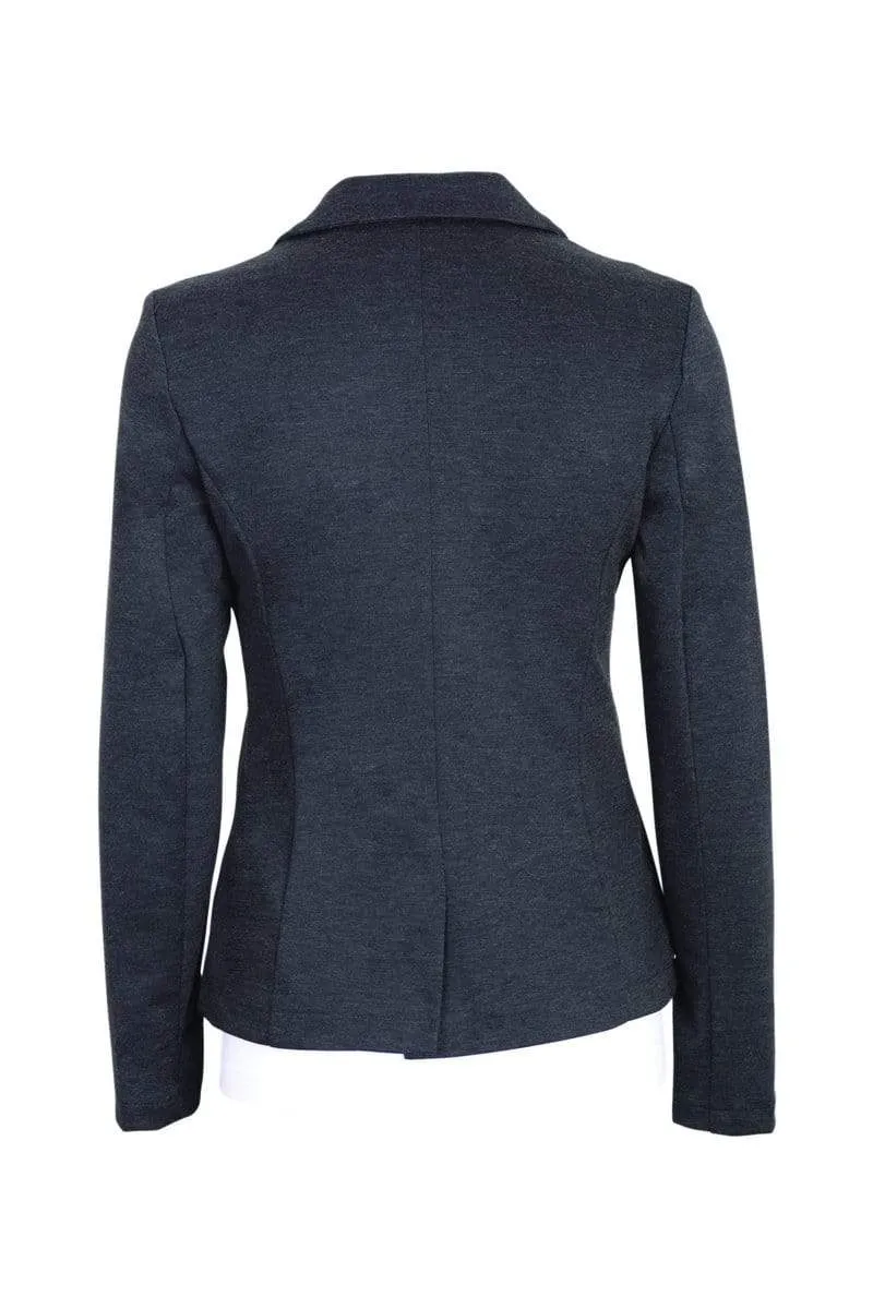 Auliné Collection Womens Office Work One Button Closure Long Sleeves Knit Blazer