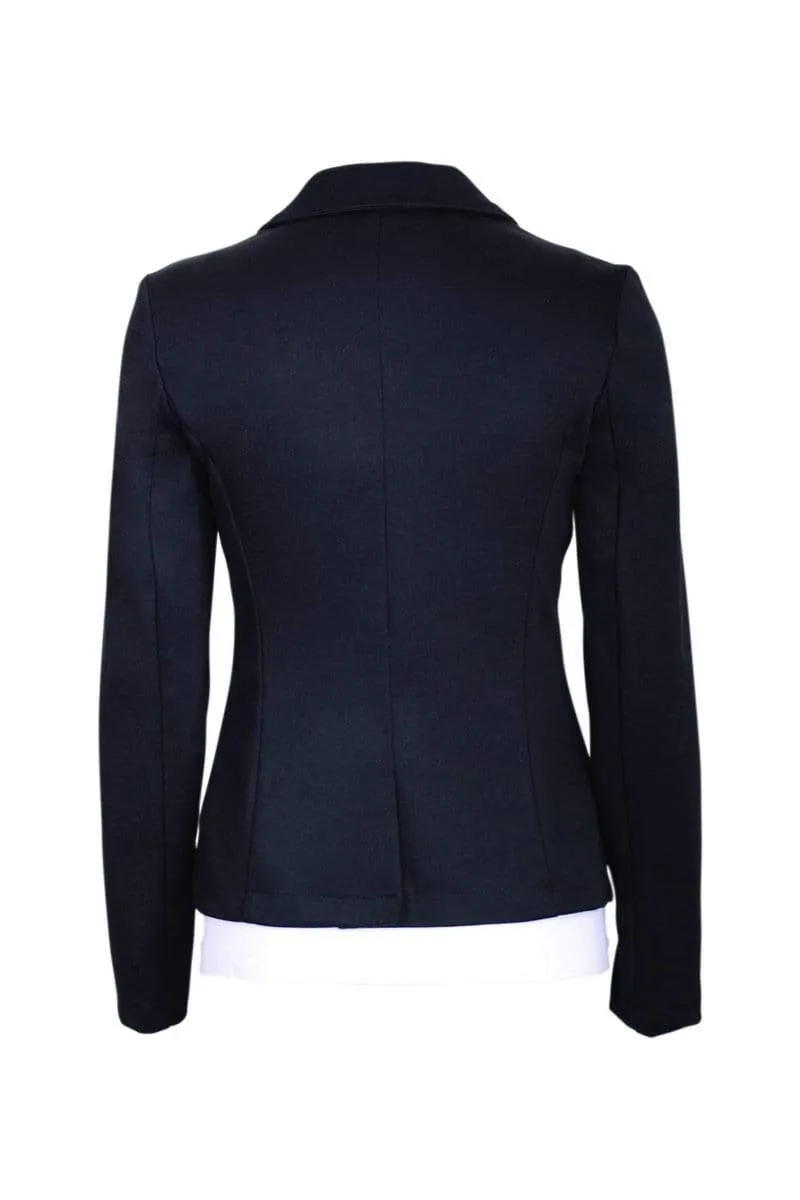 Auliné Collection Womens Office Work One Button Closure Long Sleeves Knit Blazer