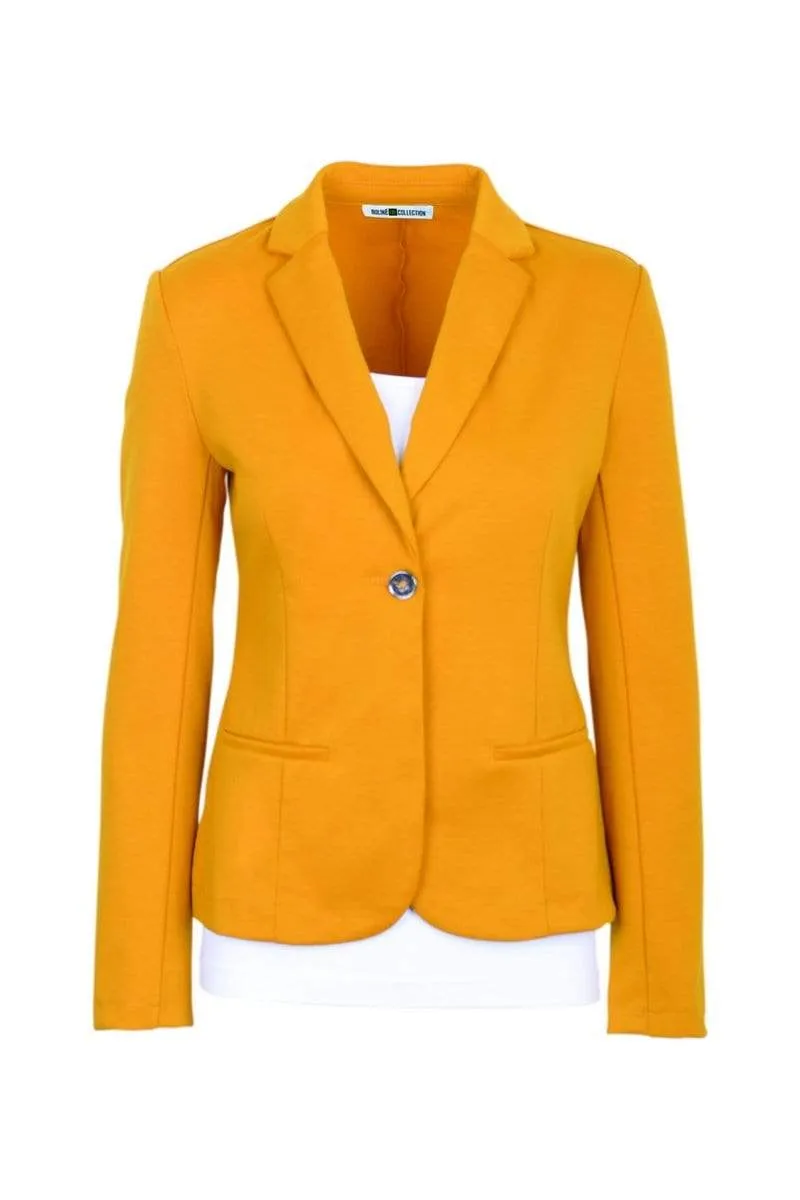 Auliné Collection Womens Office Work One Button Closure Long Sleeves Knit Blazer