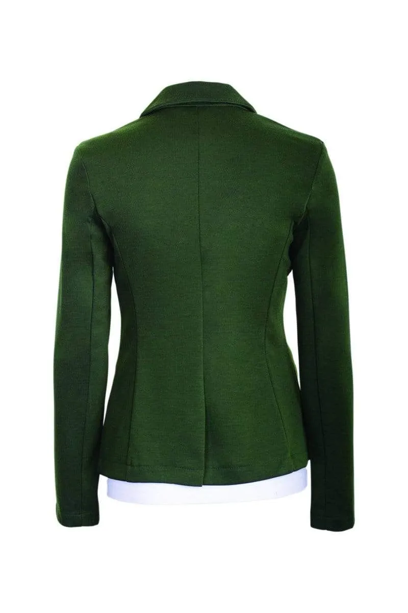 Auliné Collection Womens Office Work One Button Closure Long Sleeves Knit Blazer