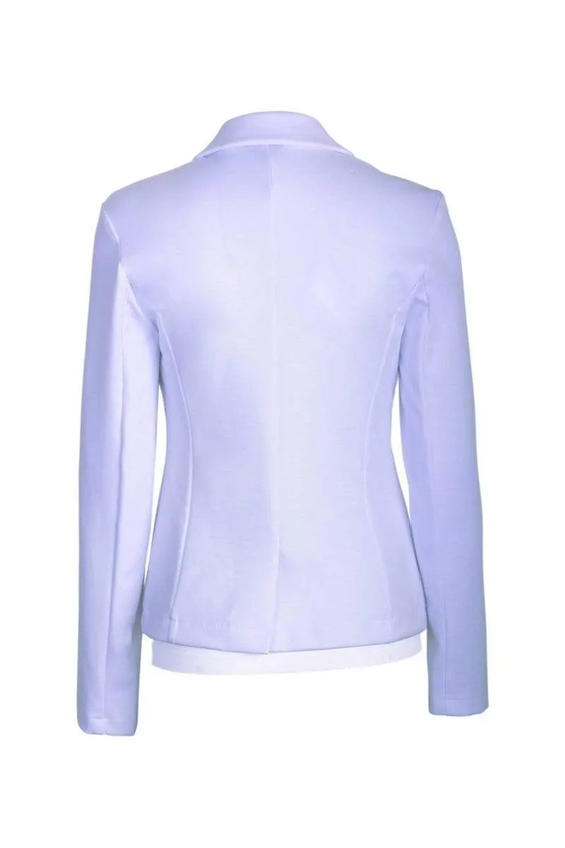 Auliné Collection Womens Office Work One Button Closure Long Sleeves Knit Blazer