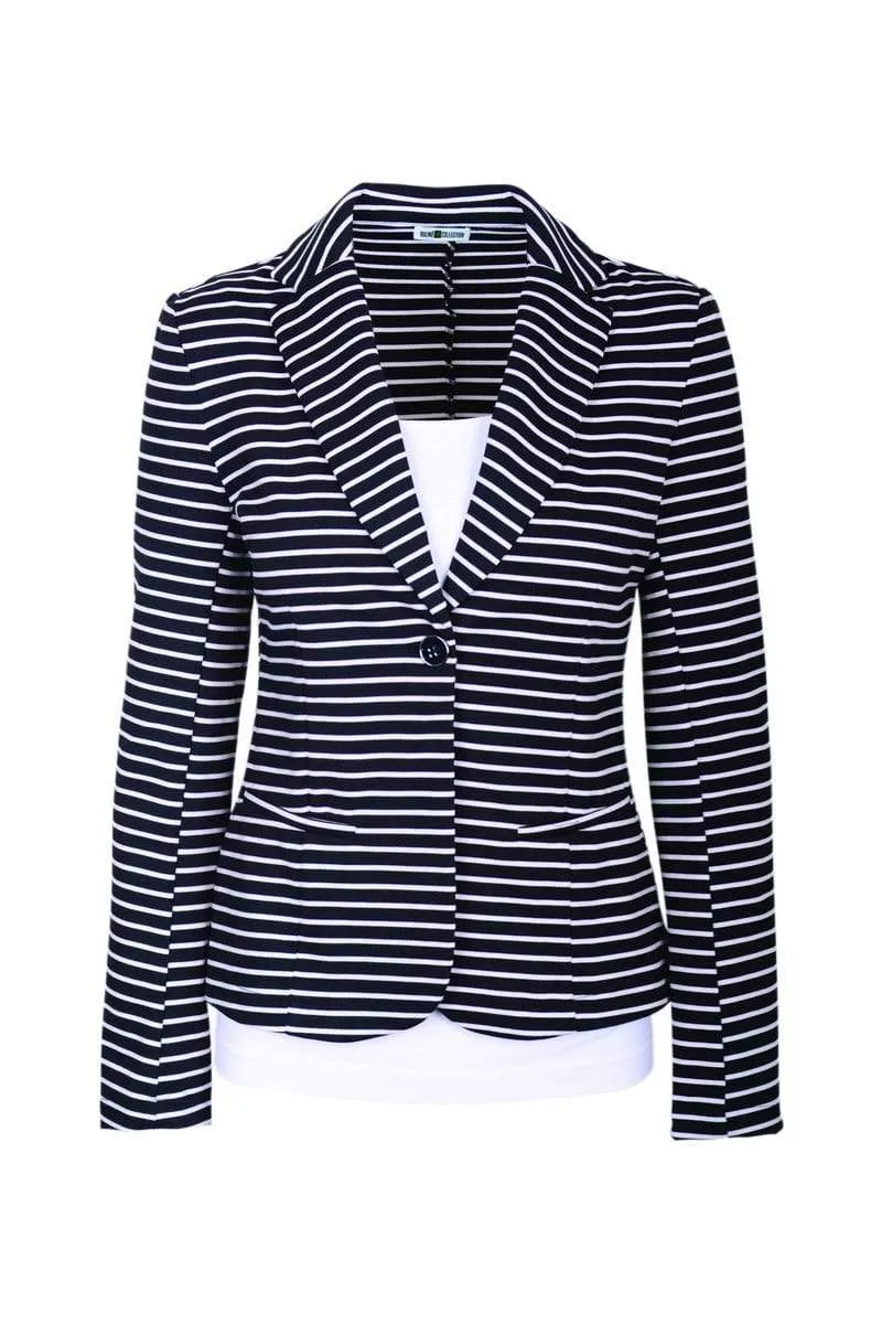 Auliné Collection Womens Office Work One Button Closure Long Sleeves Knit Blazer