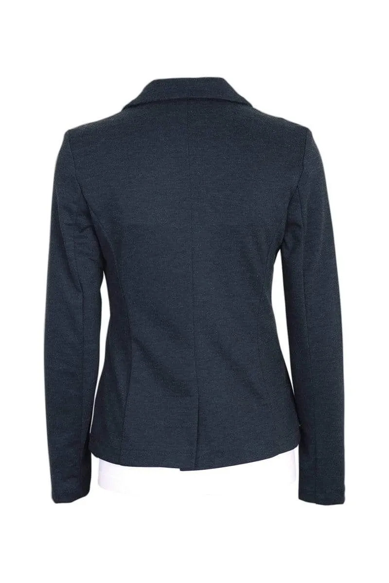 Auliné Collection Womens Office Work One Button Closure Long Sleeves Knit Blazer