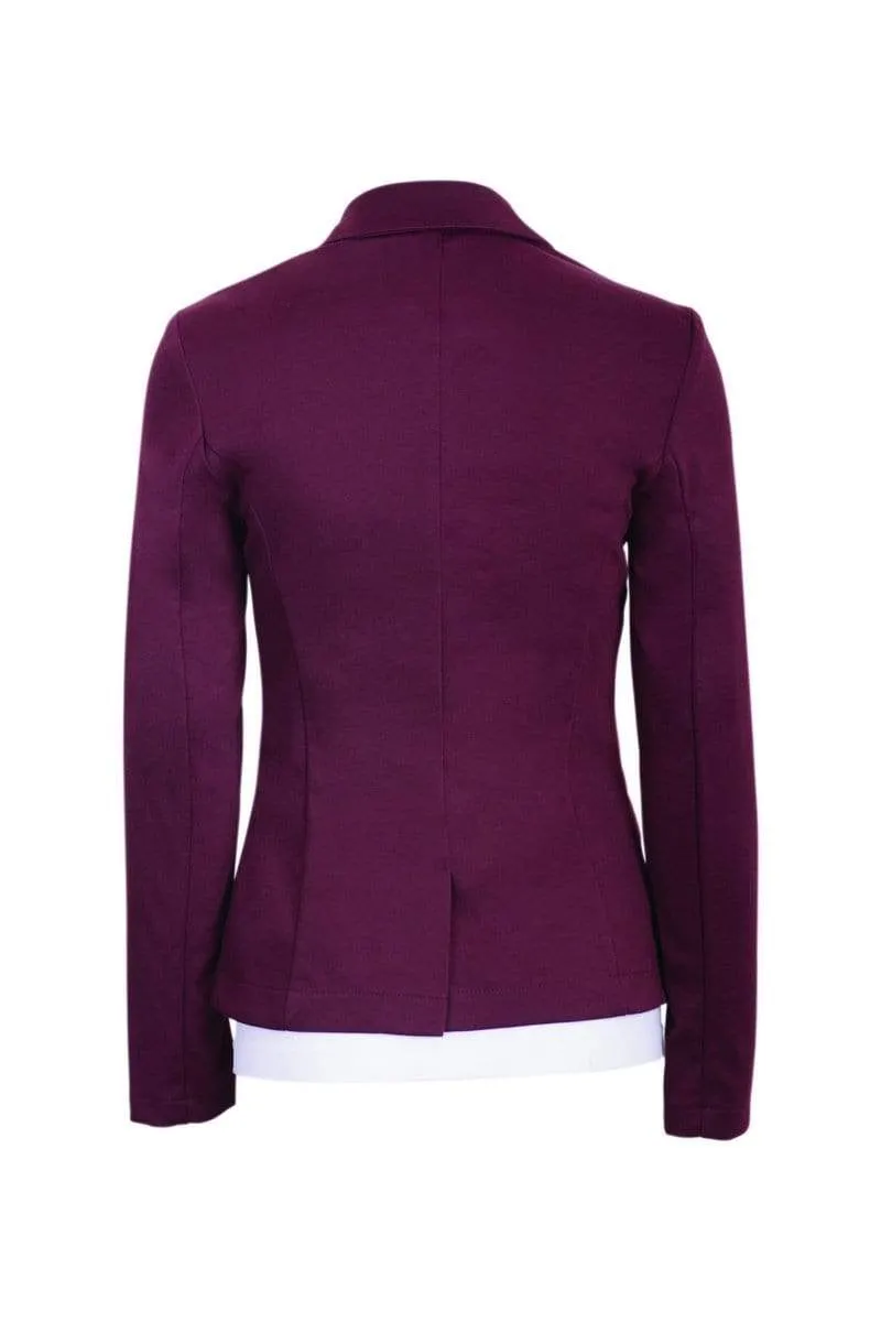 Auliné Collection Womens Office Work One Button Closure Long Sleeves Knit Blazer