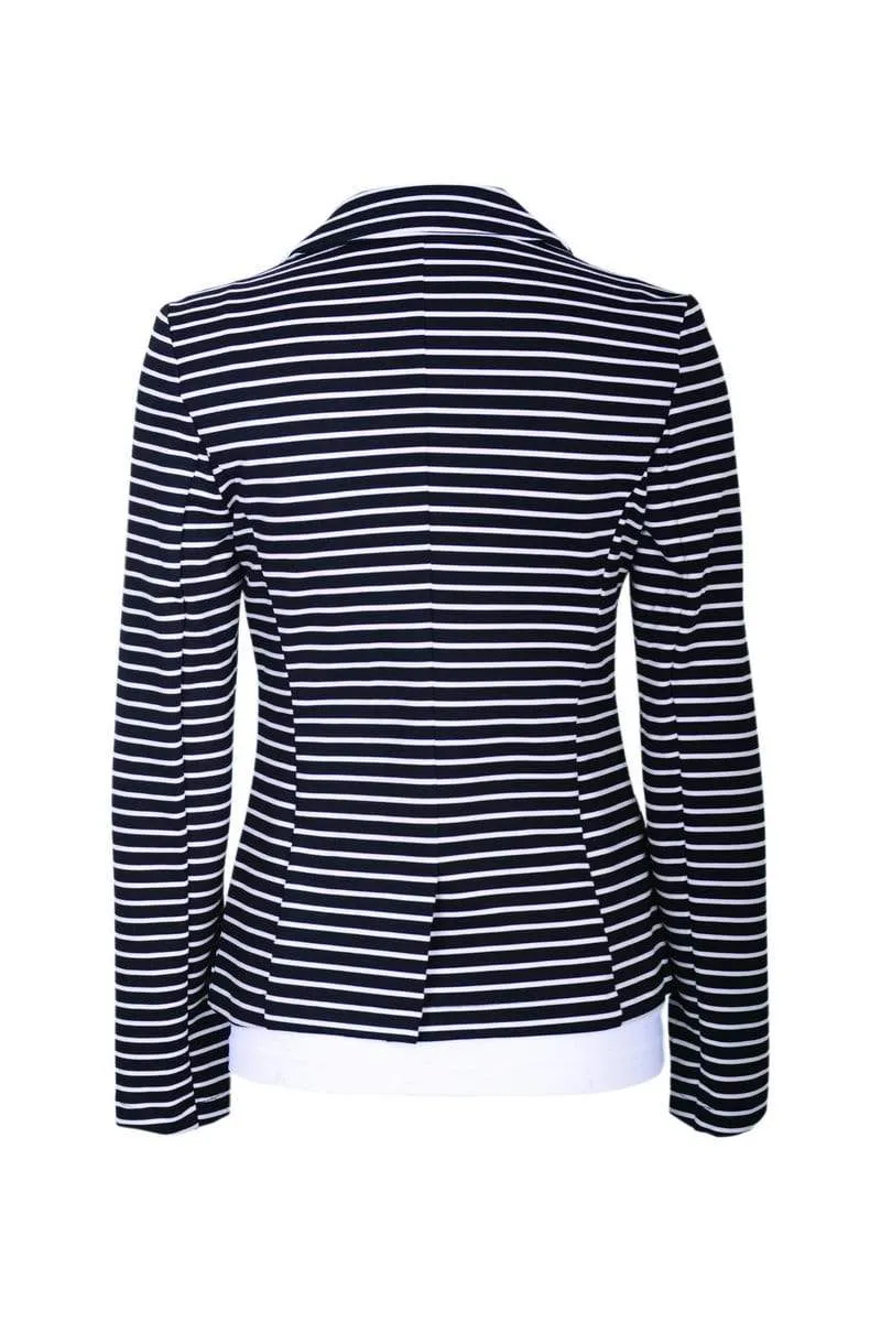 Auliné Collection Womens Office Work One Button Closure Long Sleeves Knit Blazer