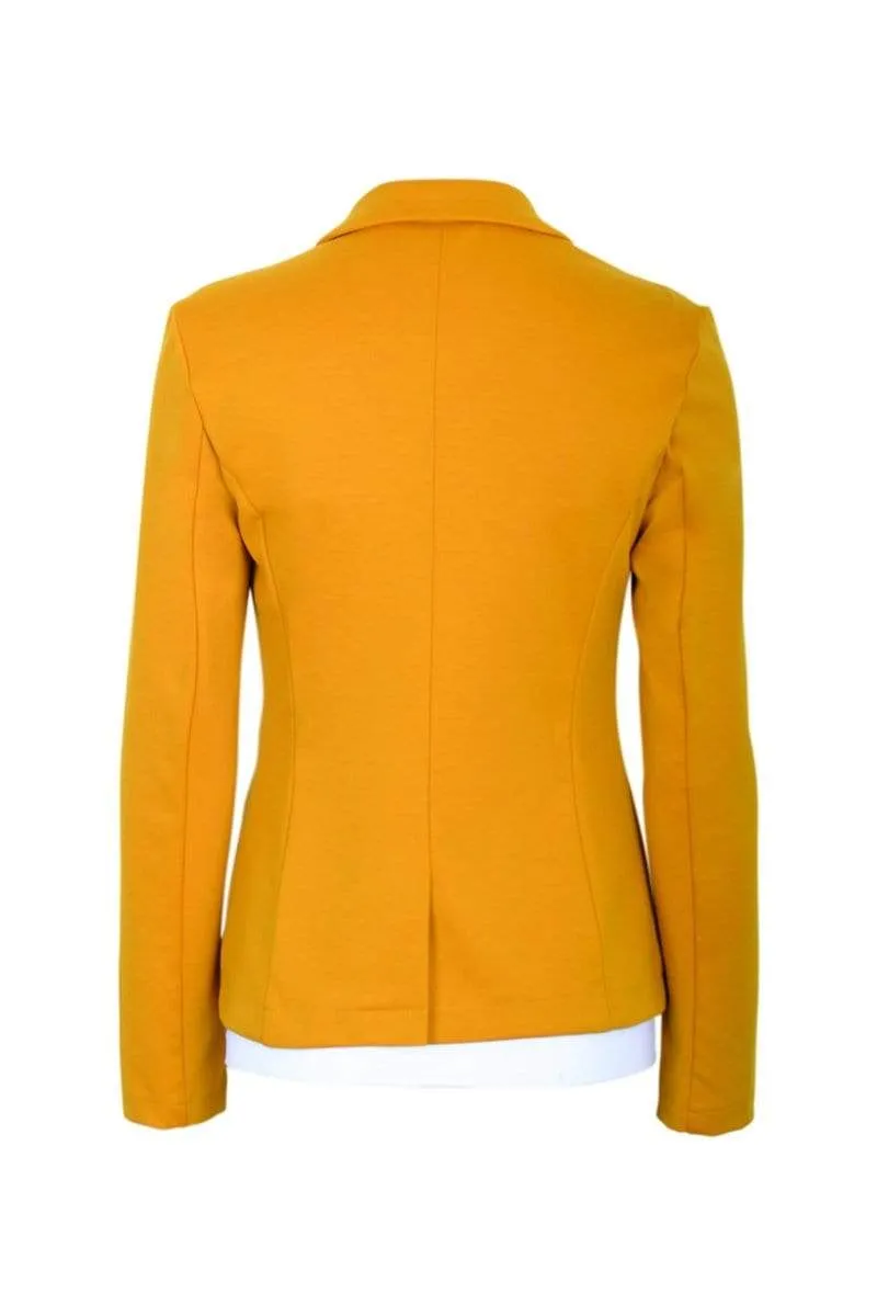 Auliné Collection Womens Office Work One Button Closure Long Sleeves Knit Blazer