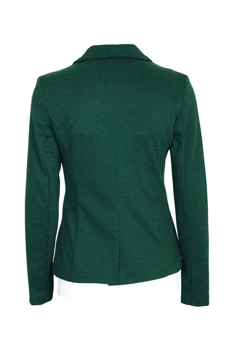 Auliné Collection Womens Office Work One Button Closure Long Sleeves Knit Blazer