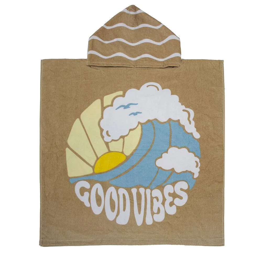 Bambury | Poncho Beach Towel - Kids/Good Vibes
