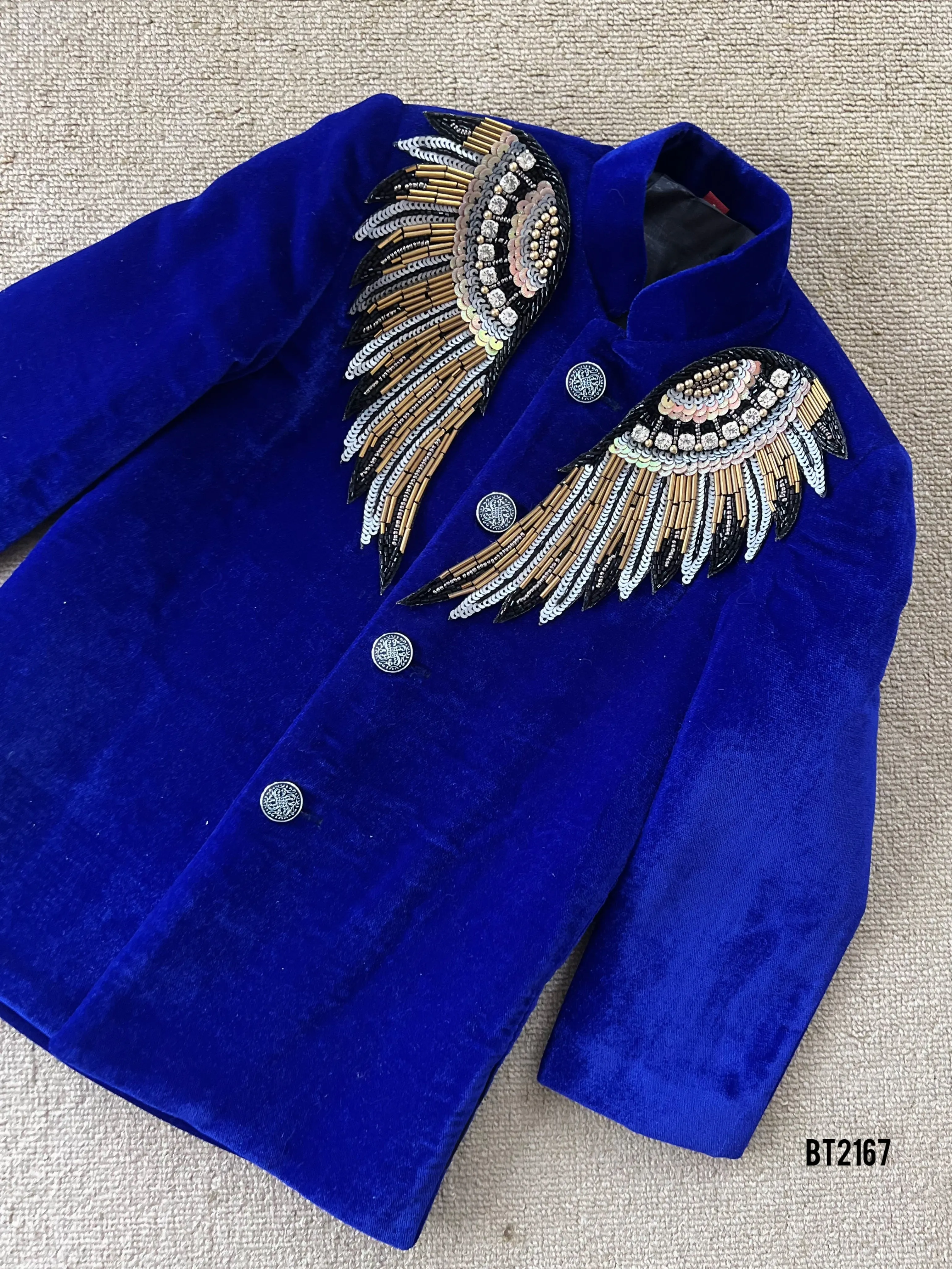 BT2167  The Regal Winged Angelic Charm Party Wear Blazer for Little Man ✨🕊️