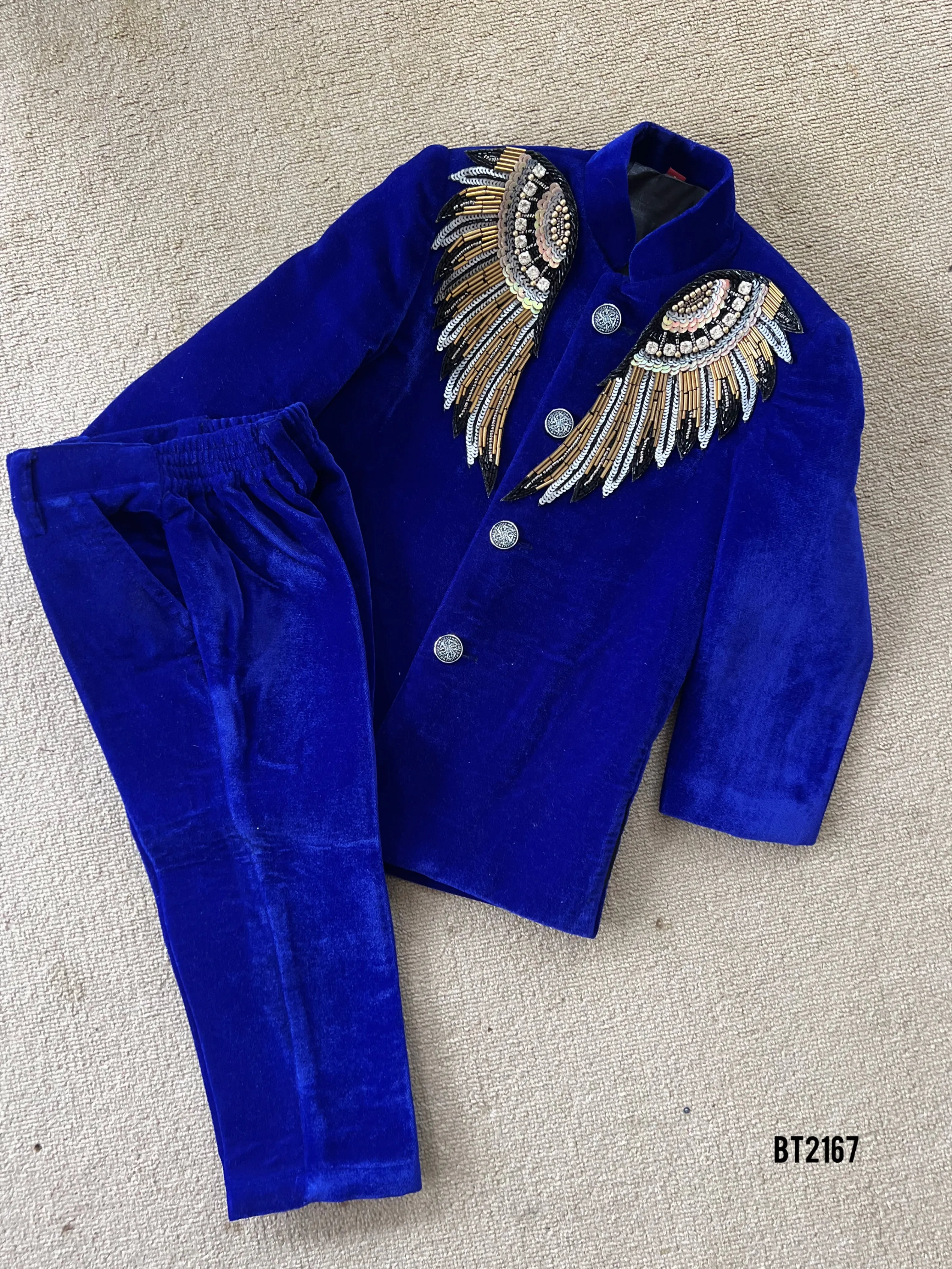 BT2167  The Regal Winged Angelic Charm Party Wear Blazer for Little Man ✨🕊️