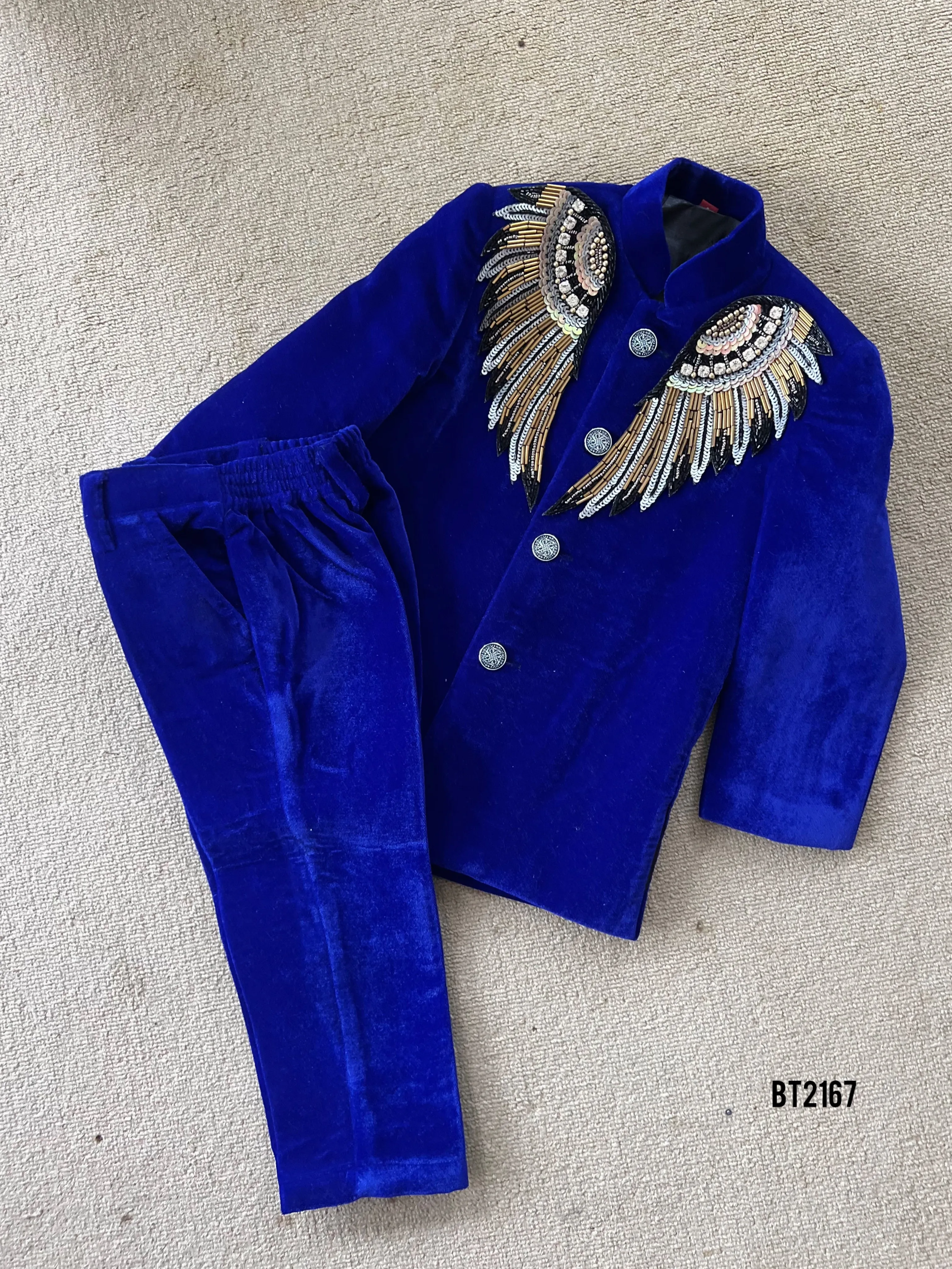 BT2167  The Regal Winged Angelic Charm Party Wear Blazer for Little Man ✨🕊️