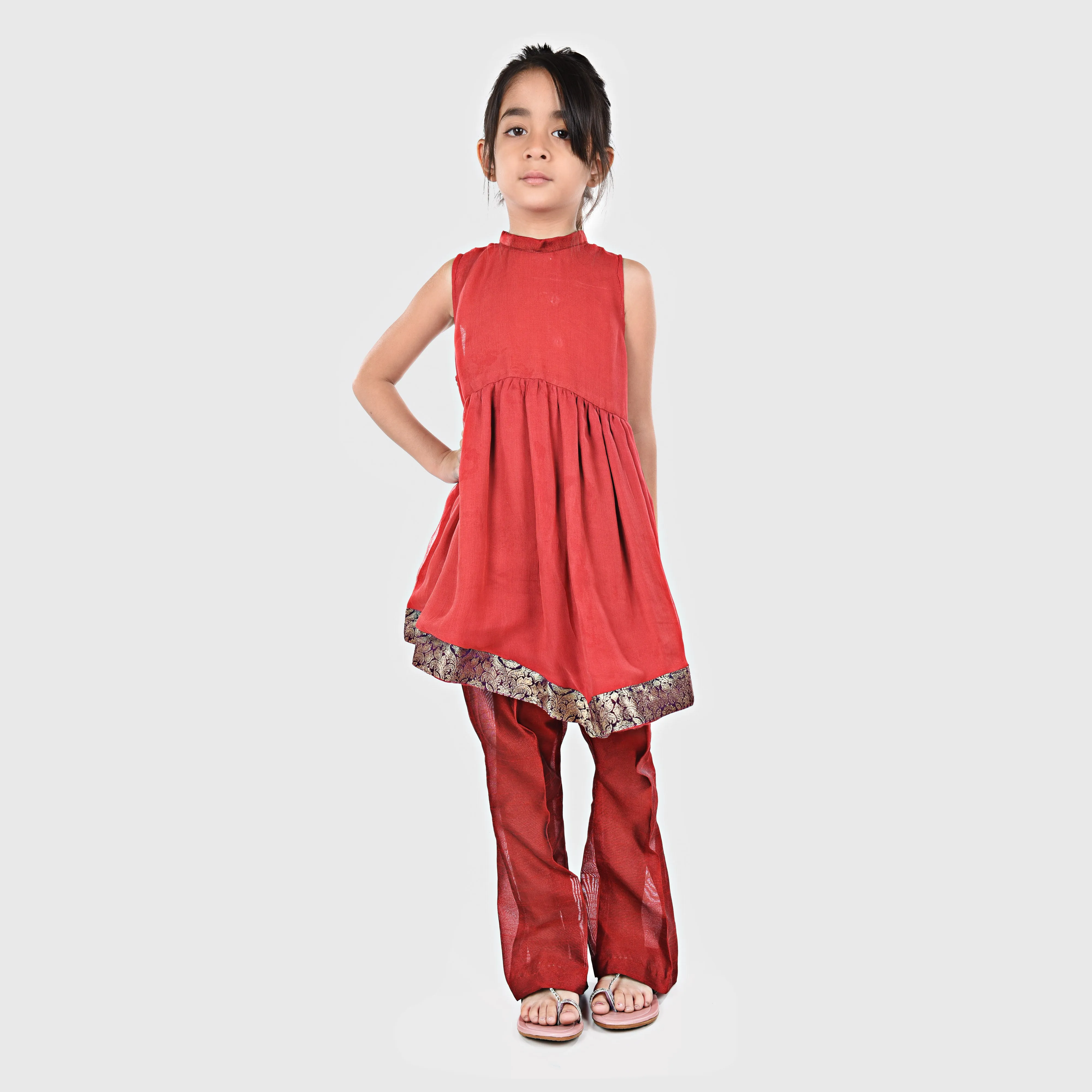 CARMINE BLUSH EMBELLISHED DRESS