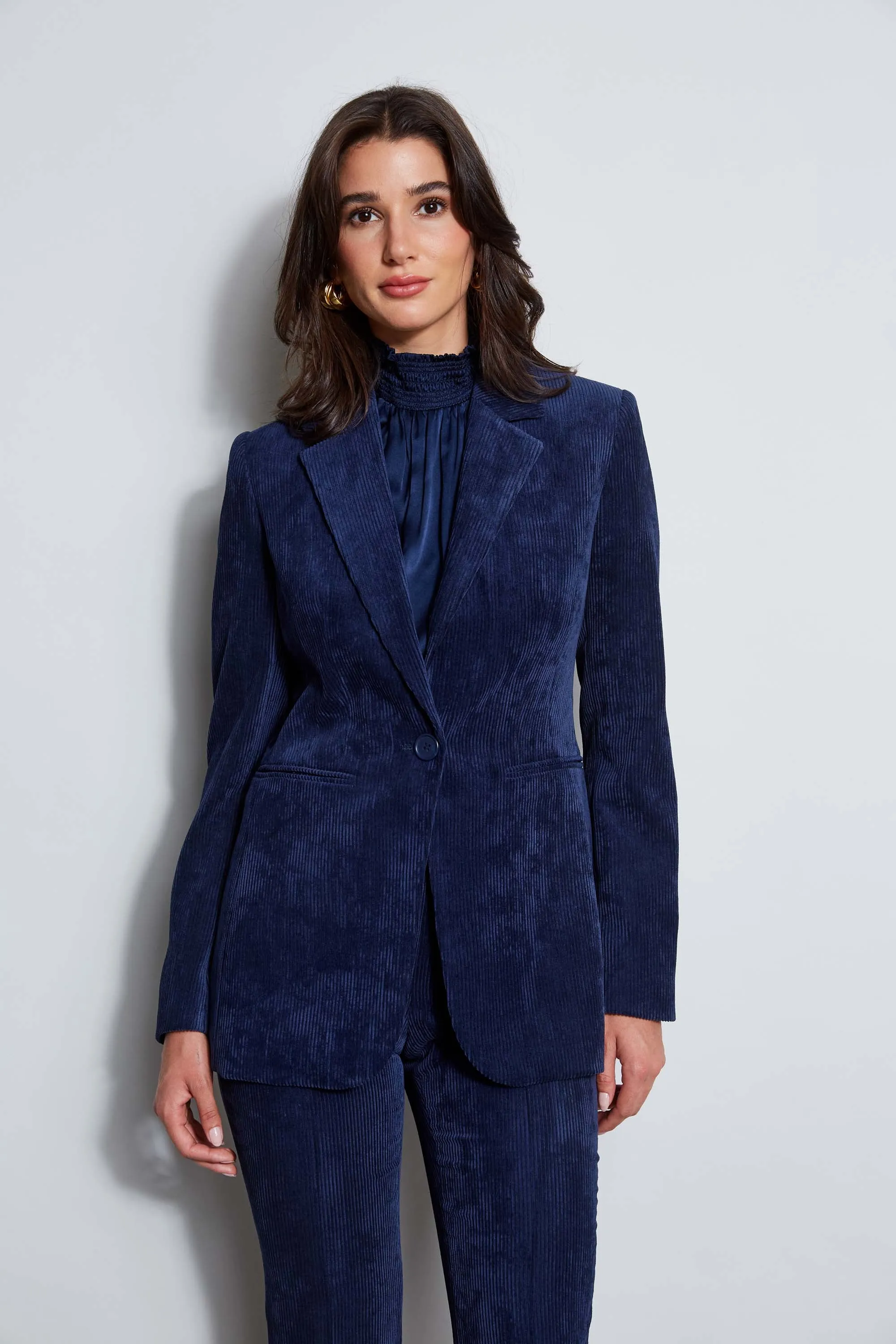 Corduroy Single Button Blazer