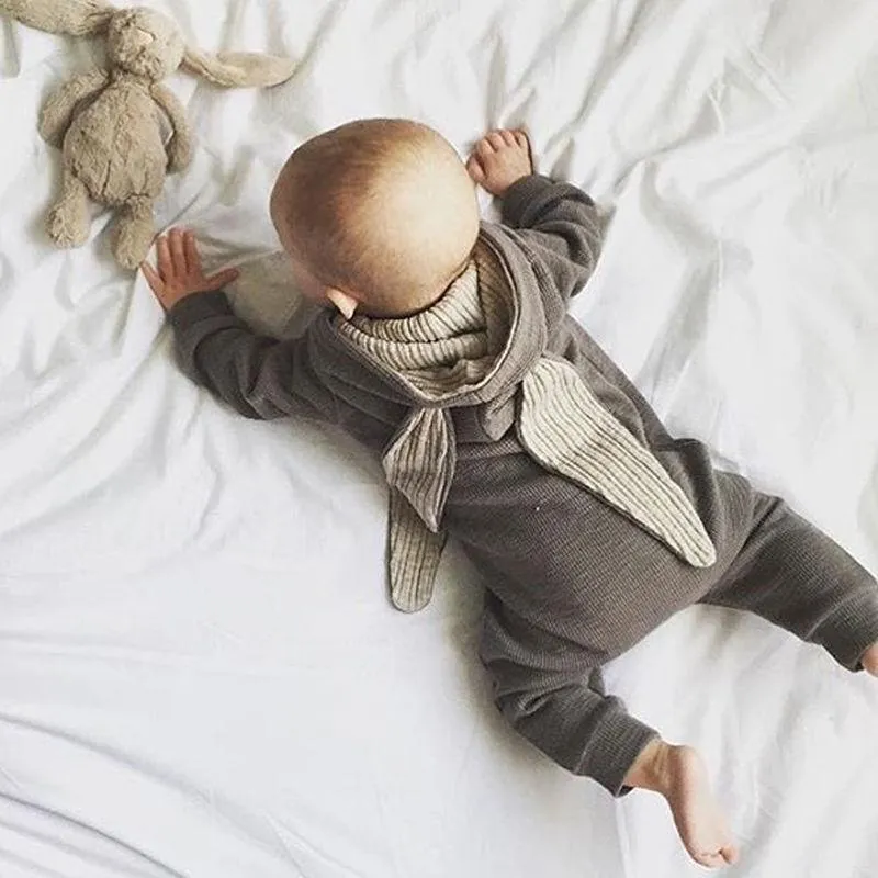 Cute Baby Clothing Set 3D Bunny Ear Romper Jumpsuit Playsuit Autumn Winter Warm Bebes Rompers One Piece