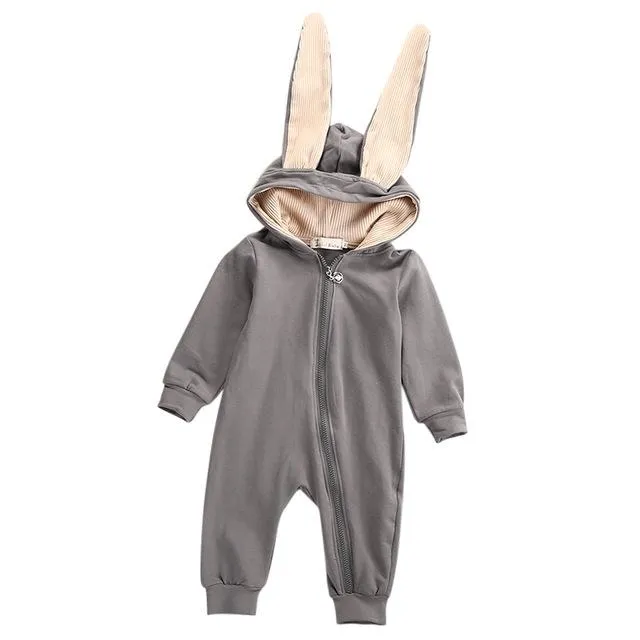 Cute Baby Clothing Set 3D Bunny Ear Romper Jumpsuit Playsuit Autumn Winter Warm Bebes Rompers One Piece