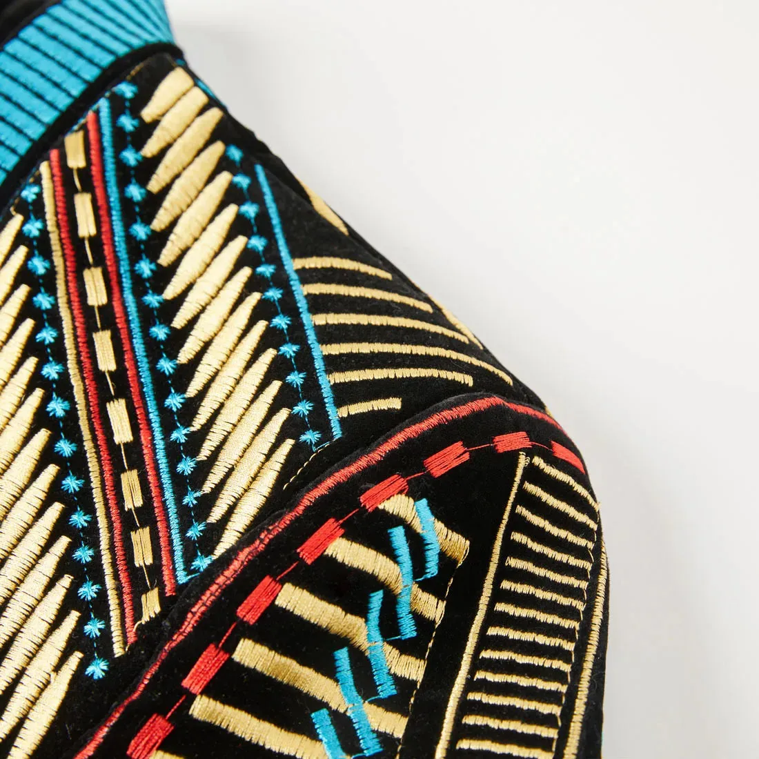 Ethnic Style Colorful Embroidery Blazer