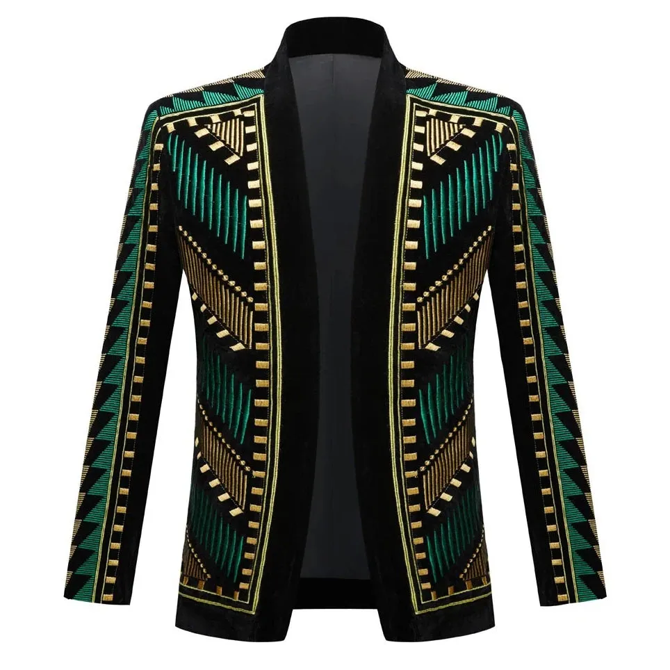 Ethnic Style Colorful Embroidery Blazer