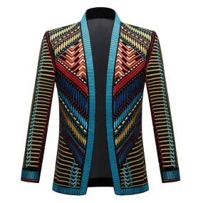 Ethnic Style Colorful Embroidery Blazer