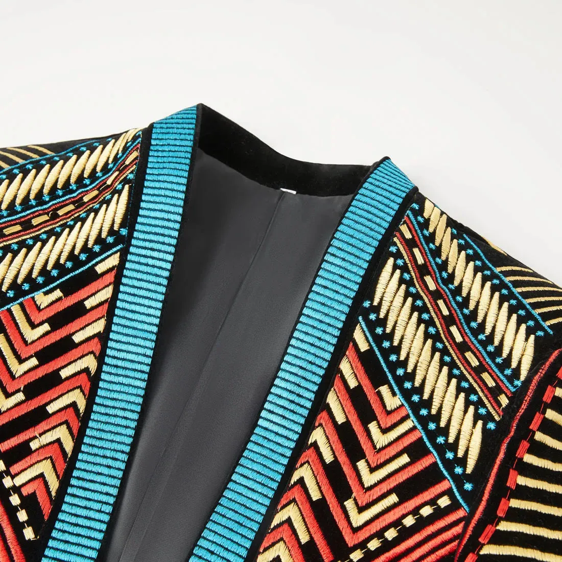 Ethnic Style Colorful Embroidery Blazer