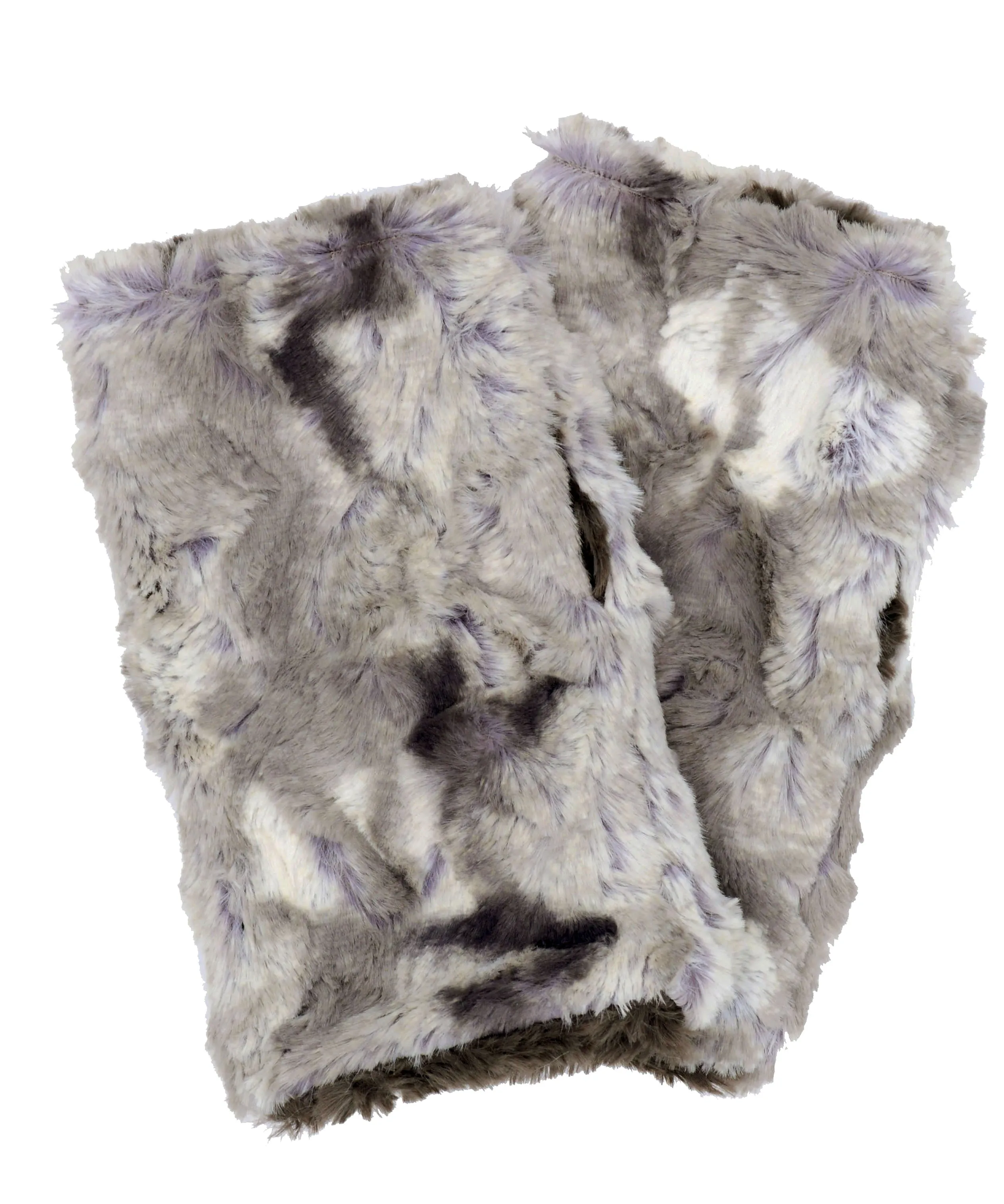 Fingerless Gloves in Cascade Faux Furs - Reversible Too