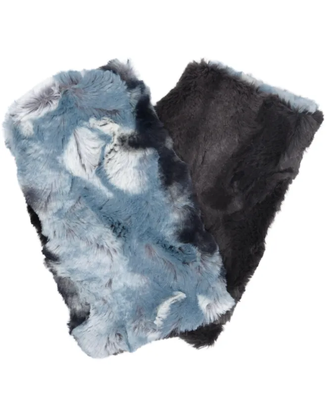 Fingerless Gloves in Cascade Faux Furs - Reversible Too