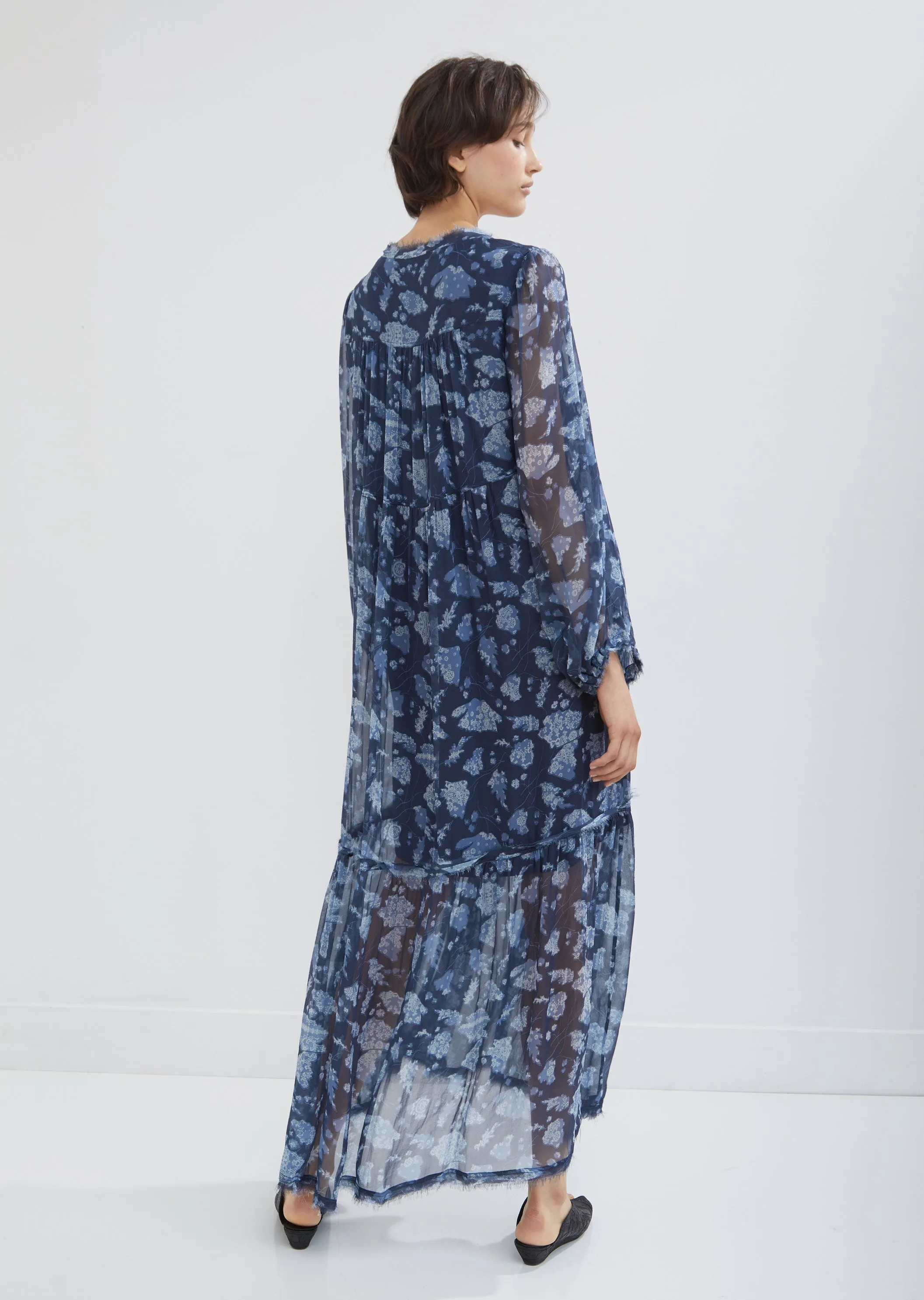 Floral Bandana Chiffon Empress Dress