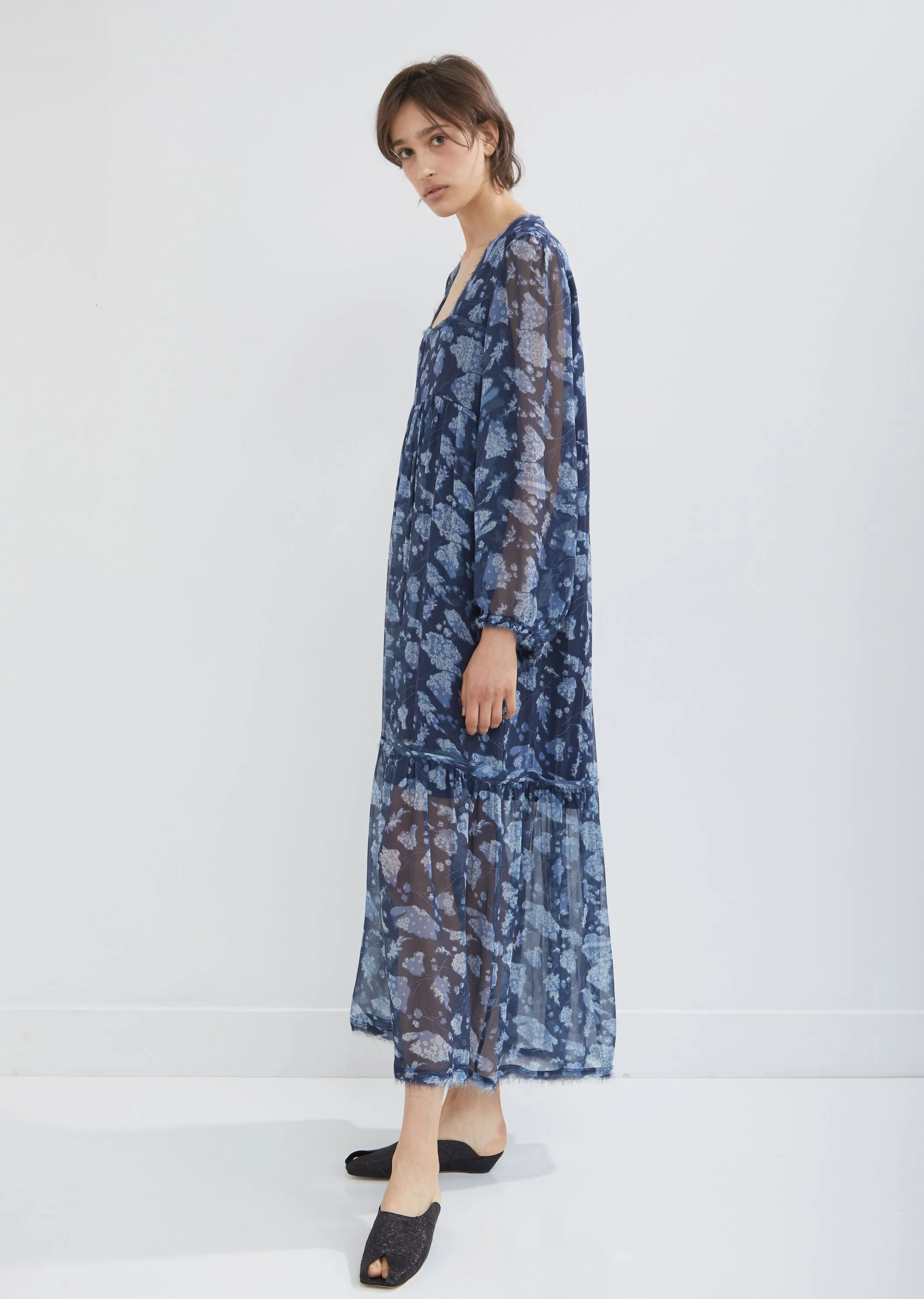 Floral Bandana Chiffon Empress Dress