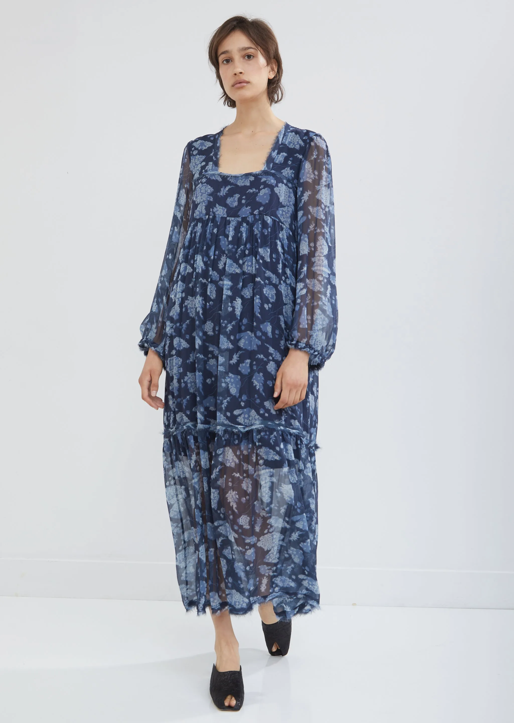 Floral Bandana Chiffon Empress Dress