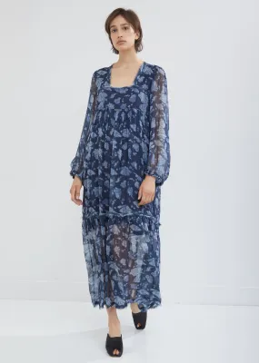 Floral Bandana Chiffon Empress Dress
