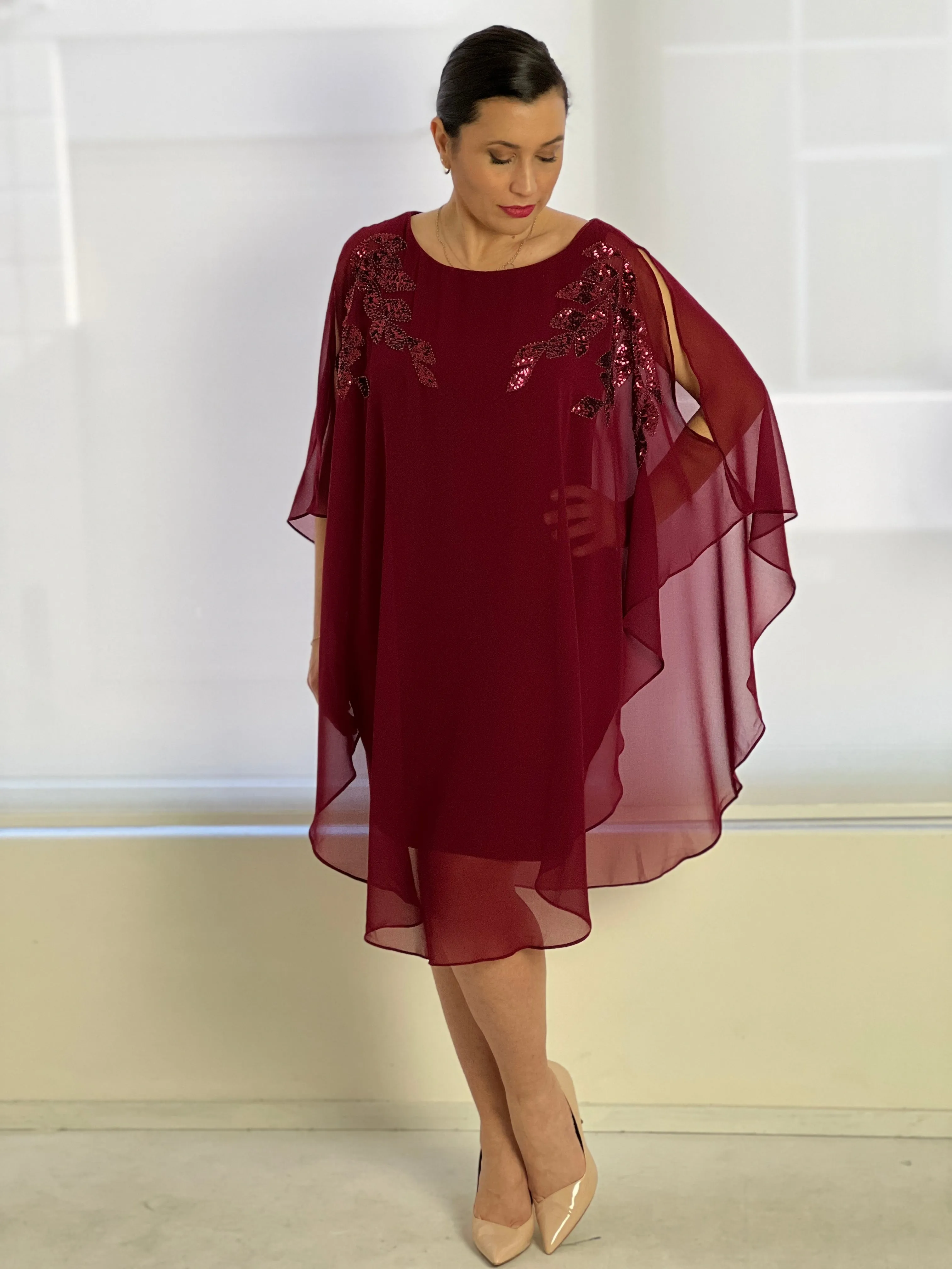 Harlow Burgundy Evening Dress