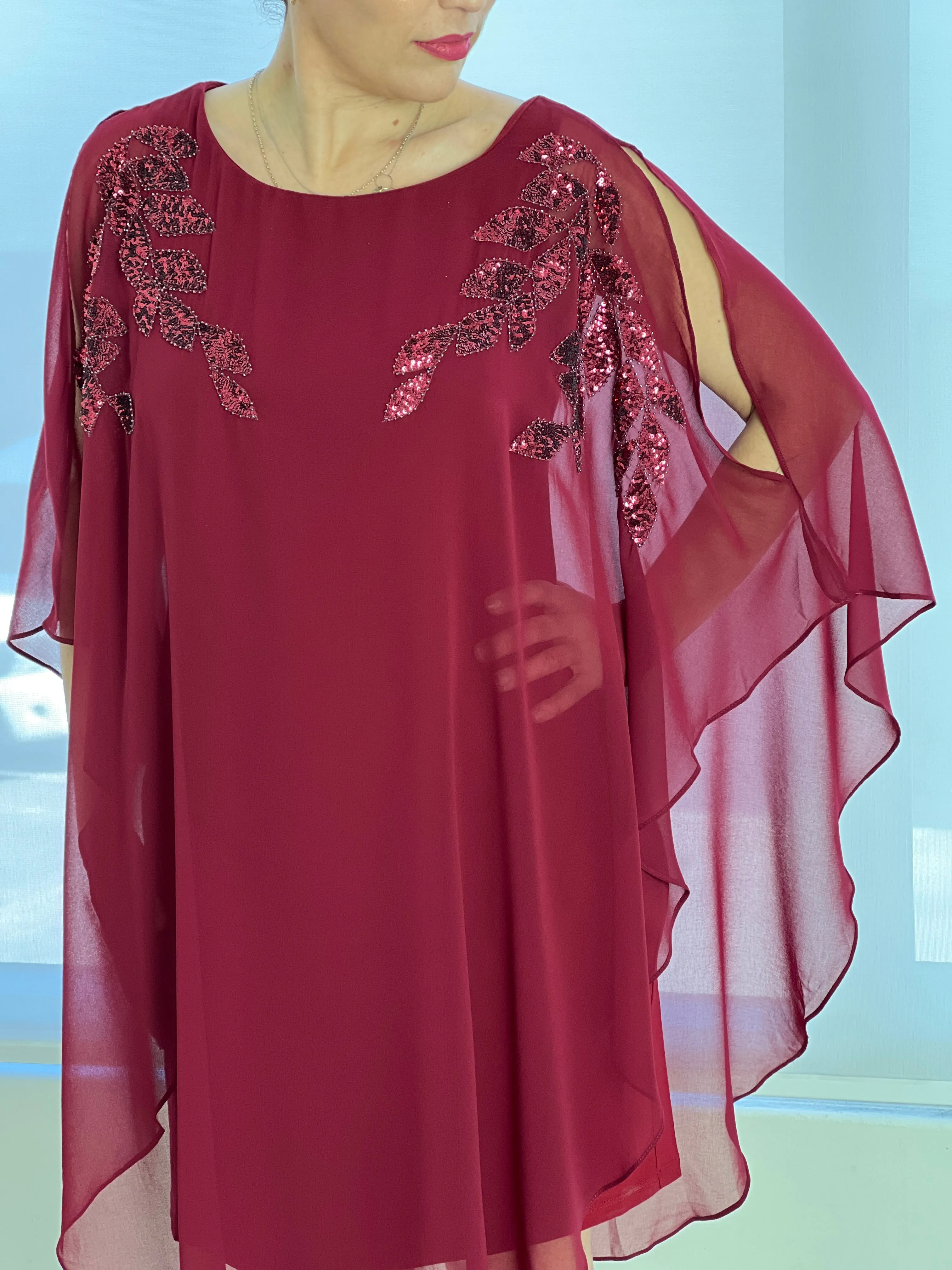 Harlow Burgundy Evening Dress