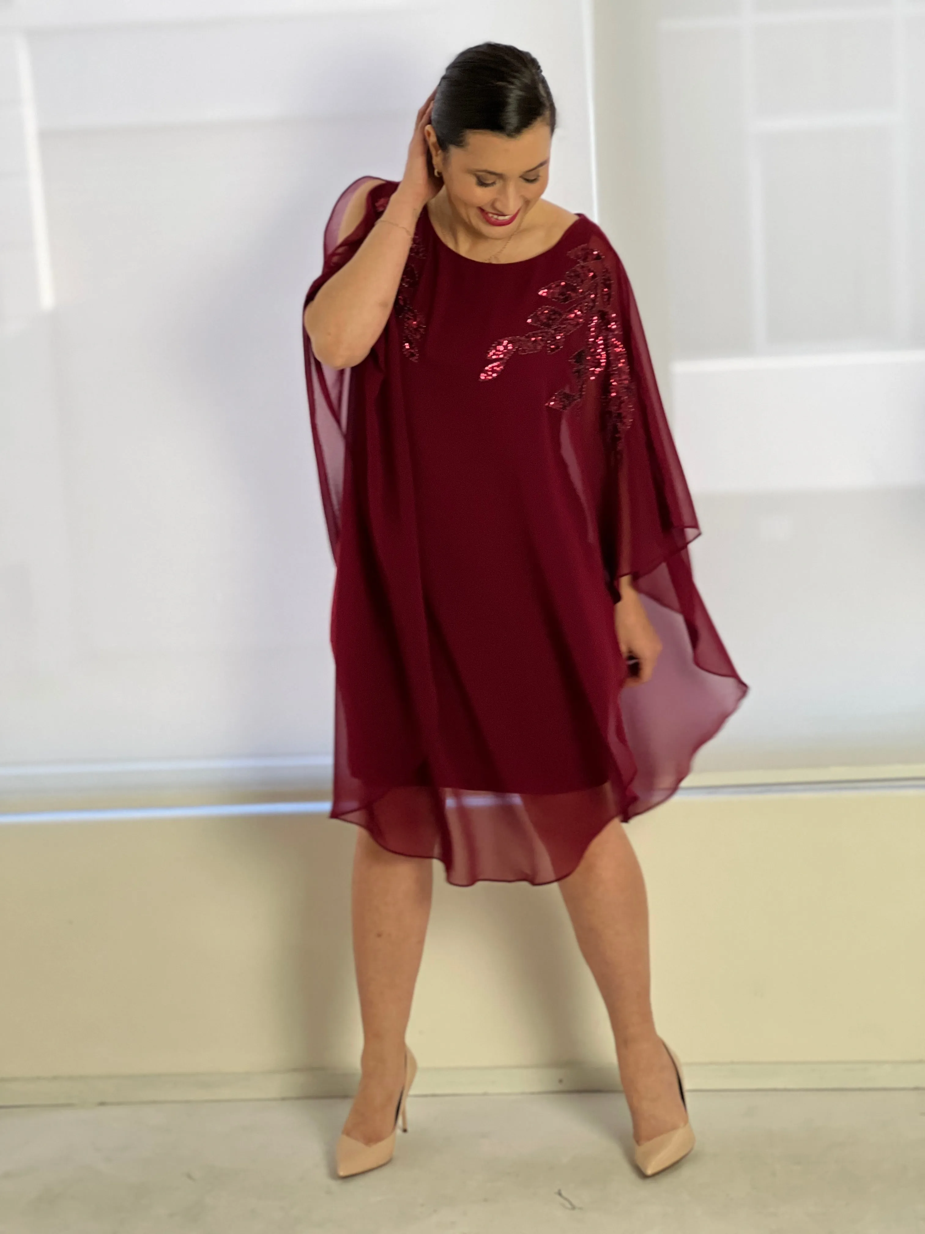 Harlow Burgundy Evening Dress
