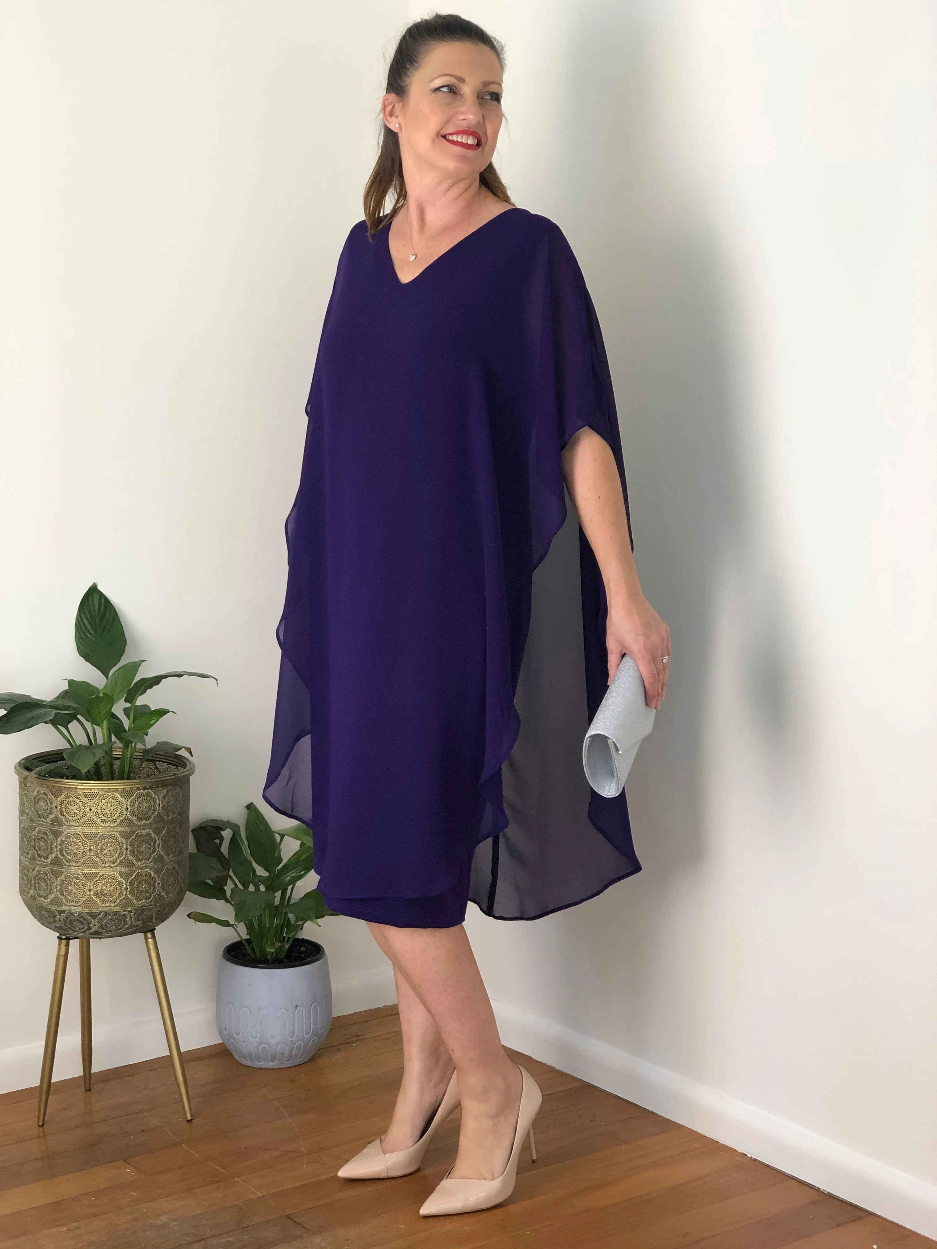 Helena Purple Evening Dress