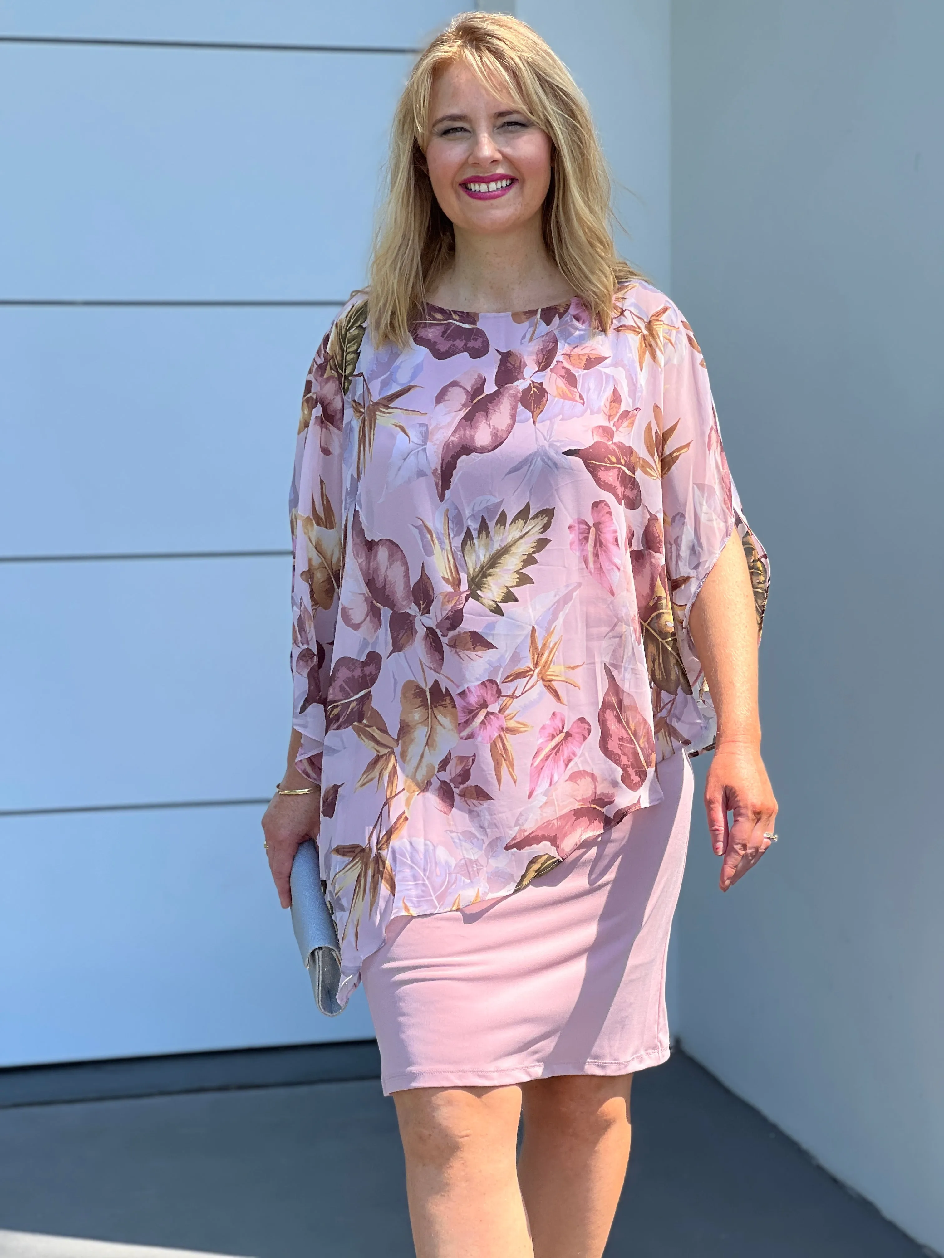 Hestia Mauve Leaf Dress