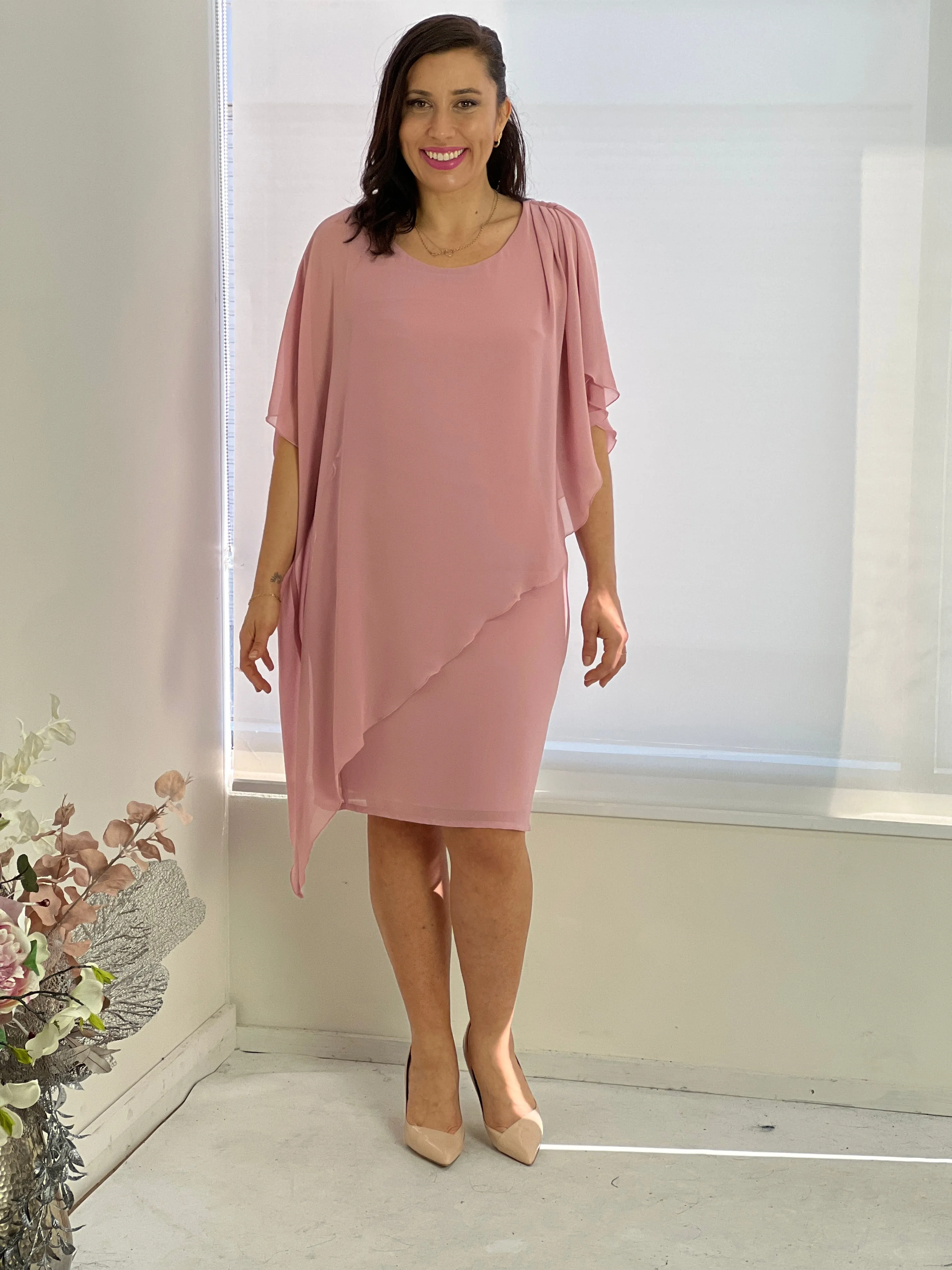 Irene Blush Evening Dress