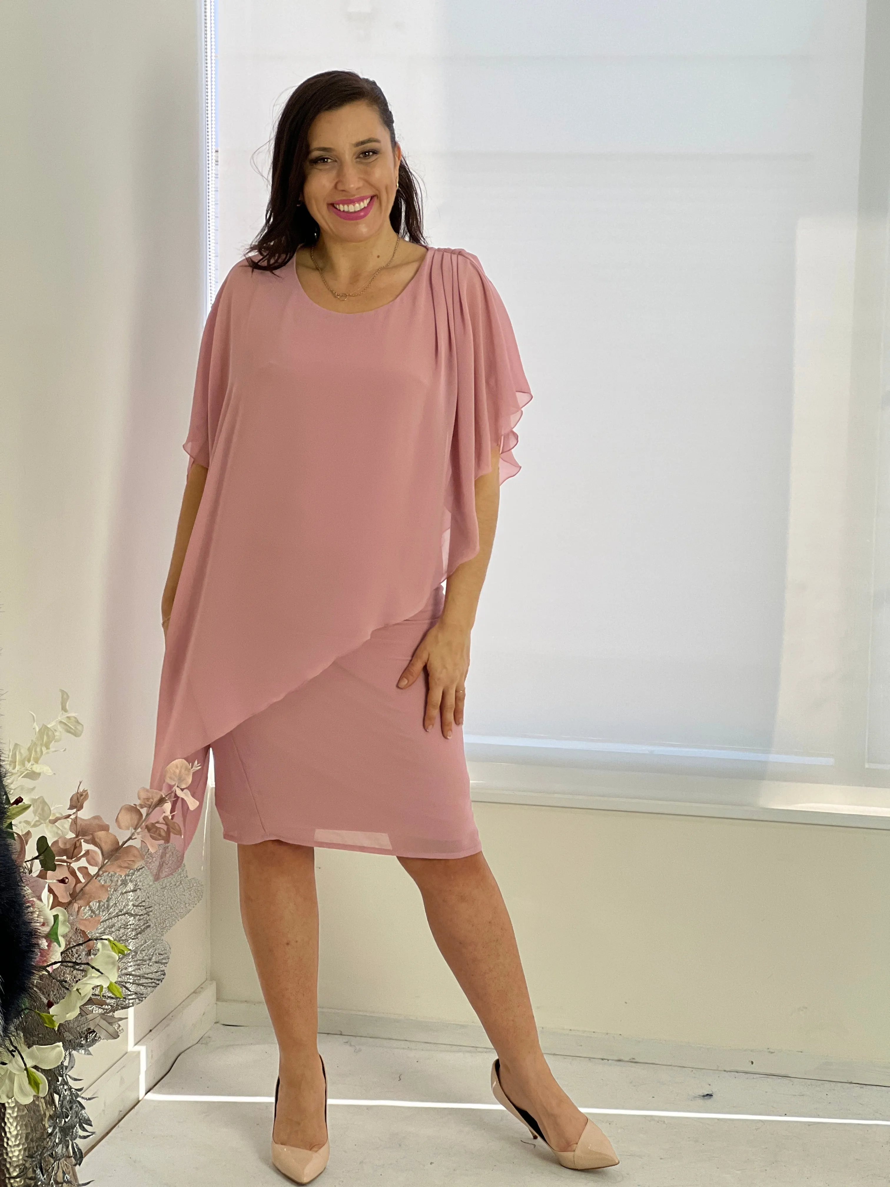 Irene Blush Evening Dress
