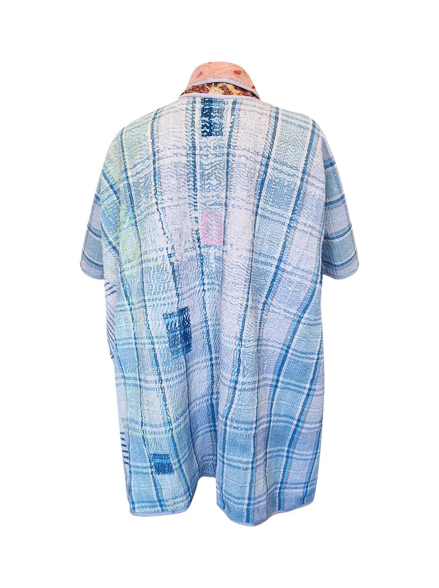 kantha reversible long poncho amyra