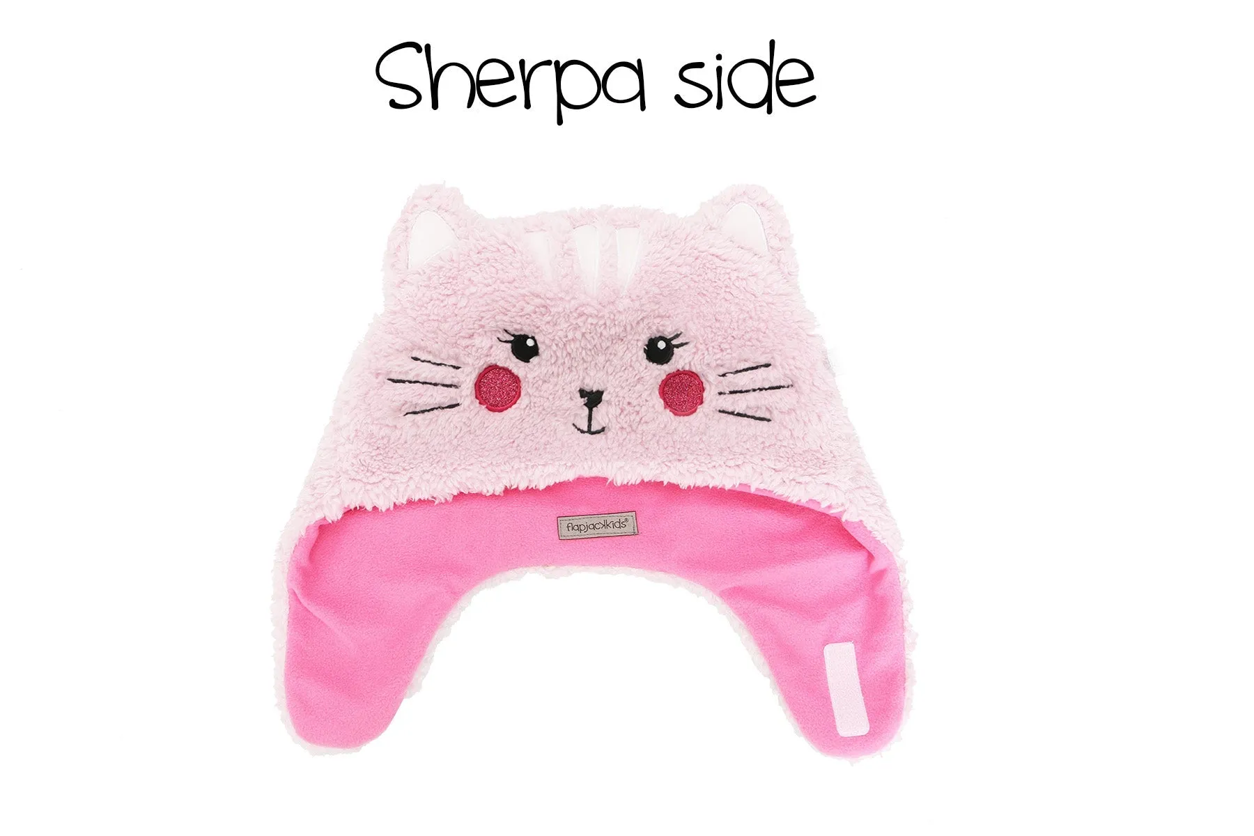 Kids & Baby Reversible Sherpa Hat - Cat & Superhero
