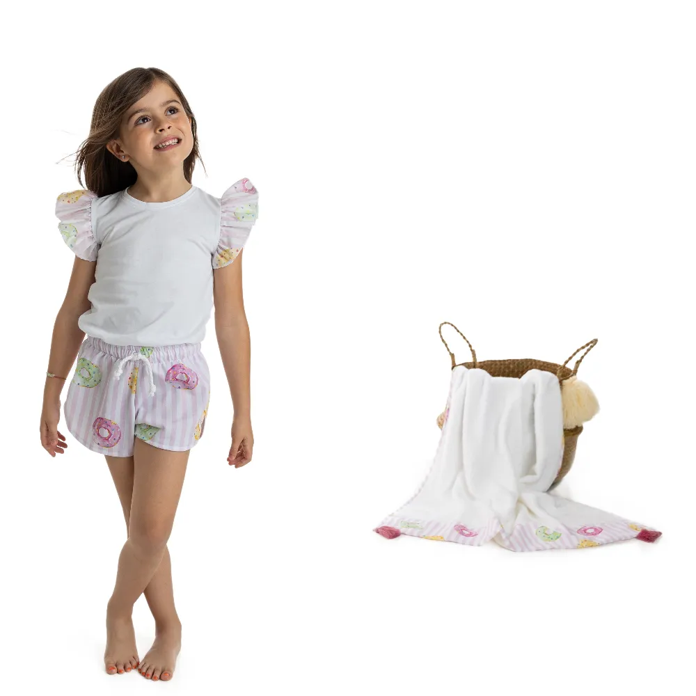 Meia Pata Girls Donuts Sporty Shorts