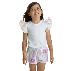 Meia Pata Girls Donuts Sporty Shorts