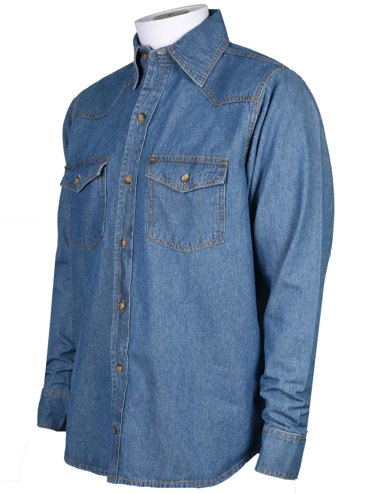 Mens Cotton Denim Long Sleeve Shirt