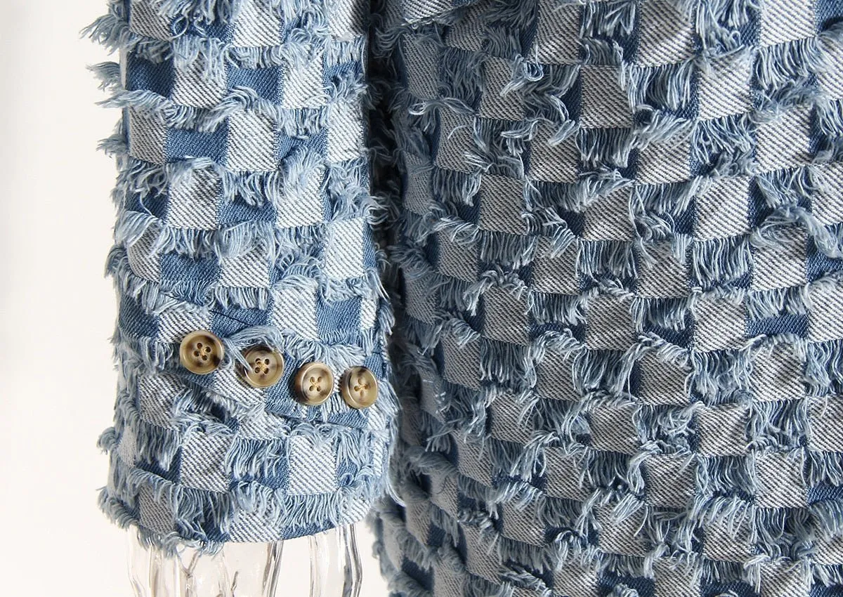 Pre Order:  Denim Contrast Blazer - @itstashawna