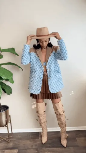 Pre Order:  Denim Contrast Blazer - @itstashawna