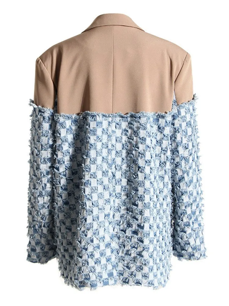 Pre Order:  Denim Contrast Blazer - @itstashawna