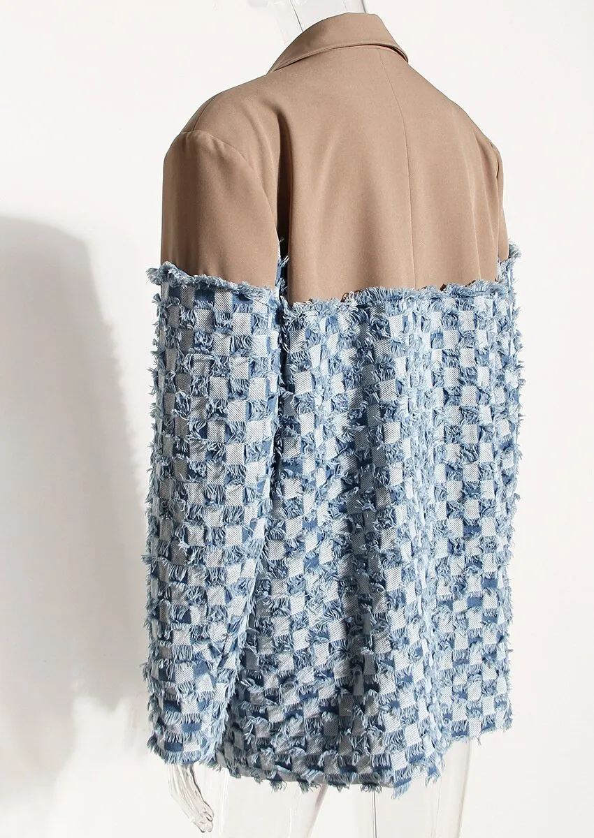 Pre Order:  Denim Contrast Blazer - @itstashawna