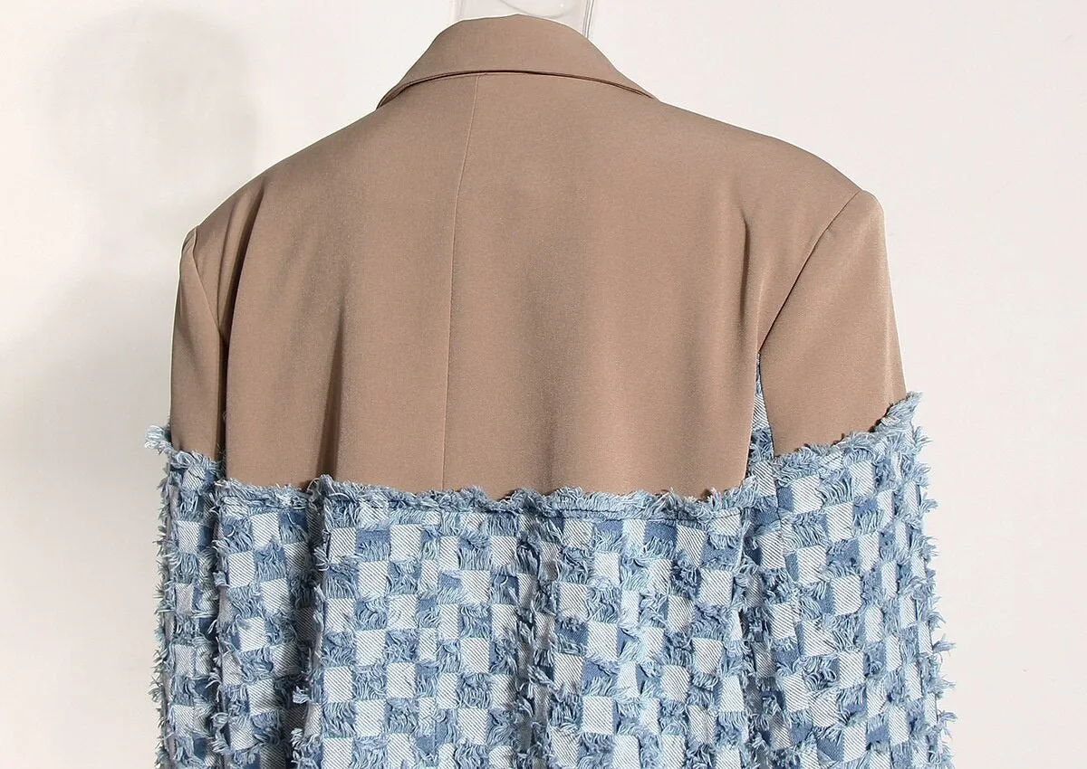 Pre Order:  Denim Contrast Blazer - @itstashawna