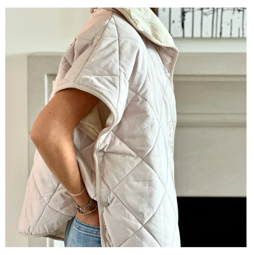Quilted Padded Poncho